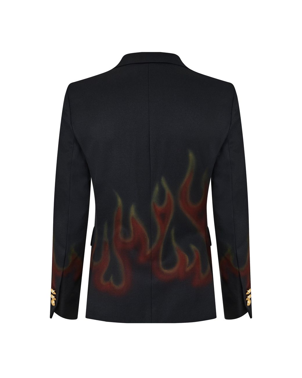 Palm Angels Black Burning Double Breasted Blazer for men