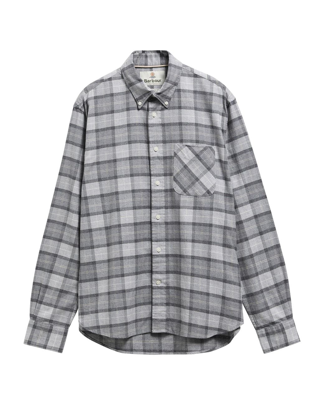 Barbour Gray Dunoon Tartan Cotton Long-Sleeve Shirt for men