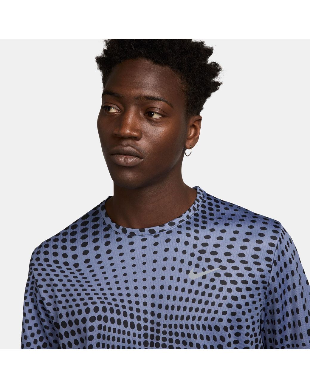 Nike Blue Short Sleeve Performance Running Top for men