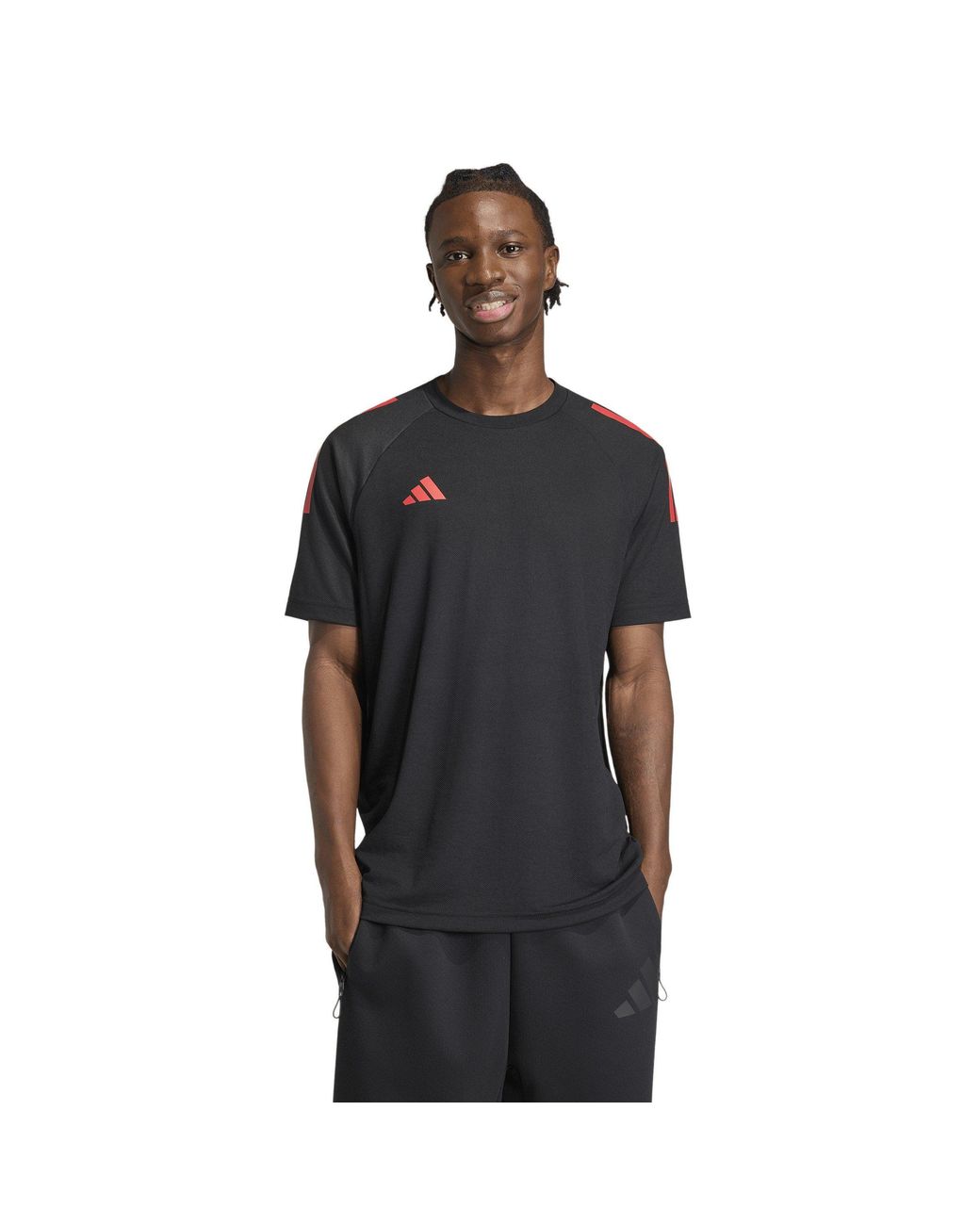 Adidas Black Classic 3 Stripe Sereno T-Shirt for men
