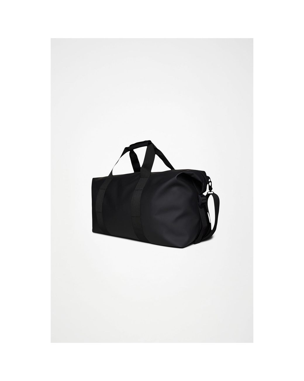 Rains Black Hilo Waterproof Weekend Holdall Bag Large 47 L