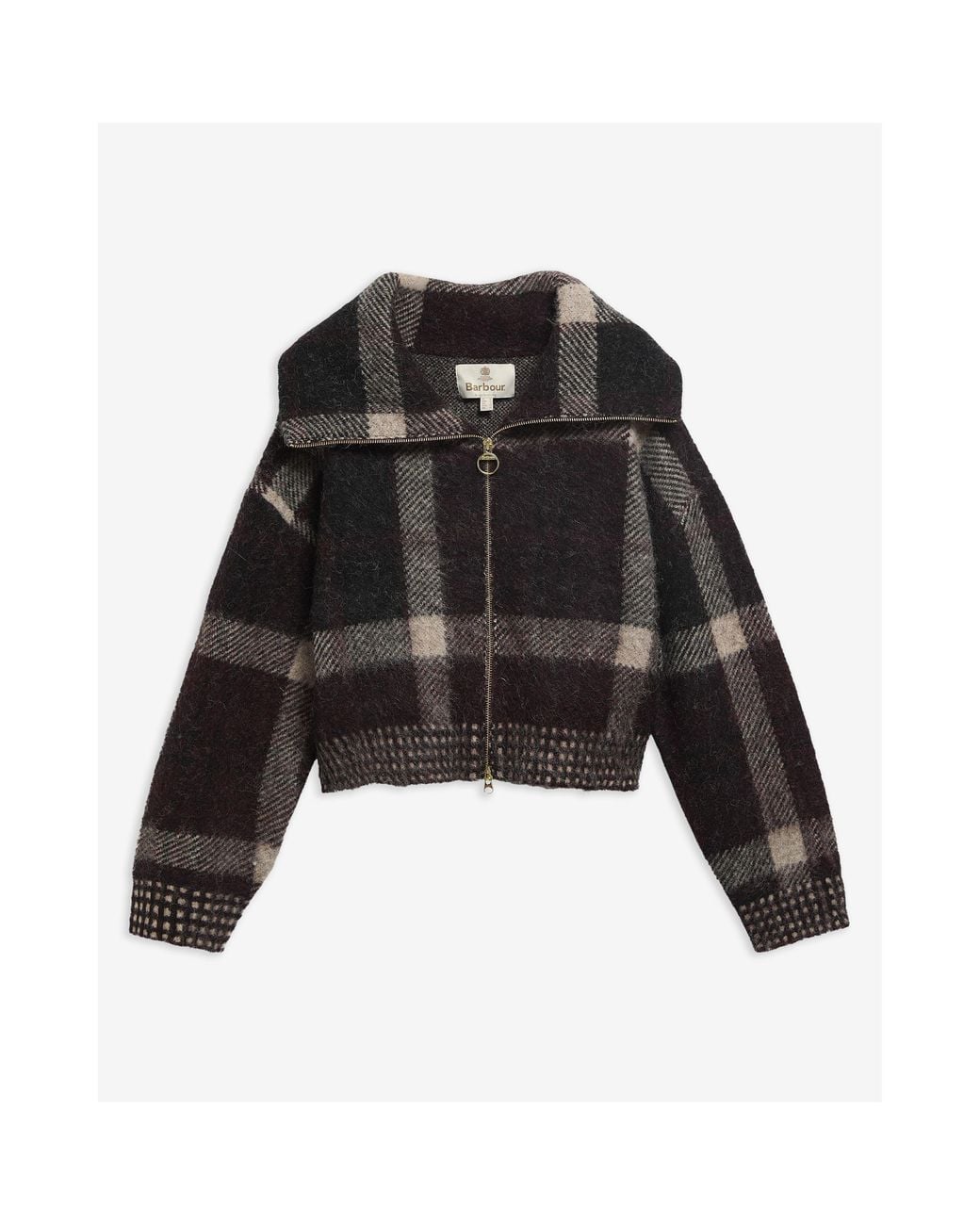 Barbour Black Carville Re-Engineered Funnel Neck Cardigan