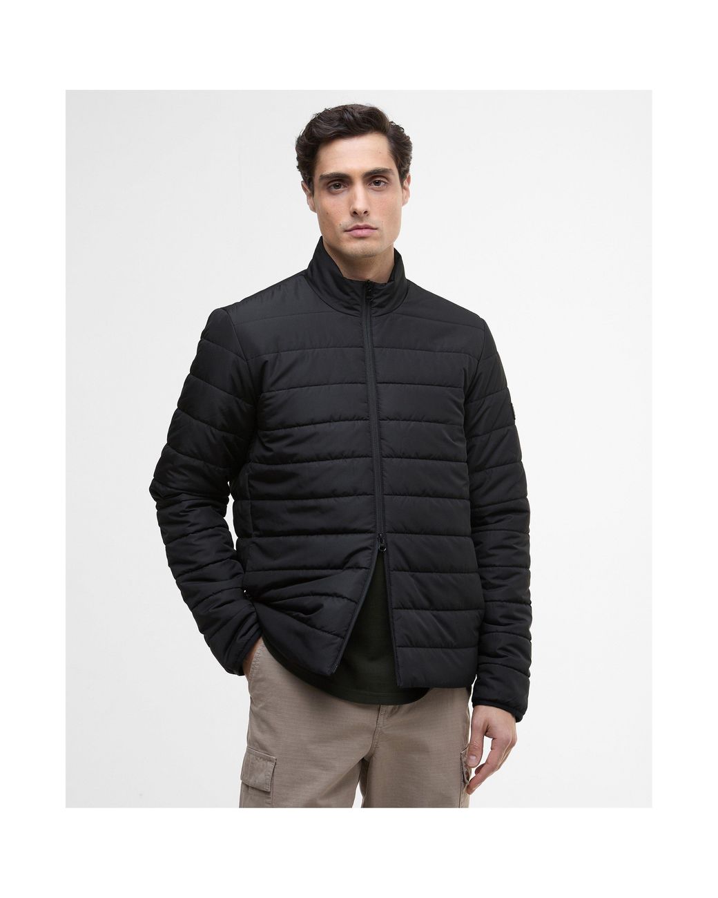 Barbour Black Aldon Long Sleeve Quilted Jacket for men