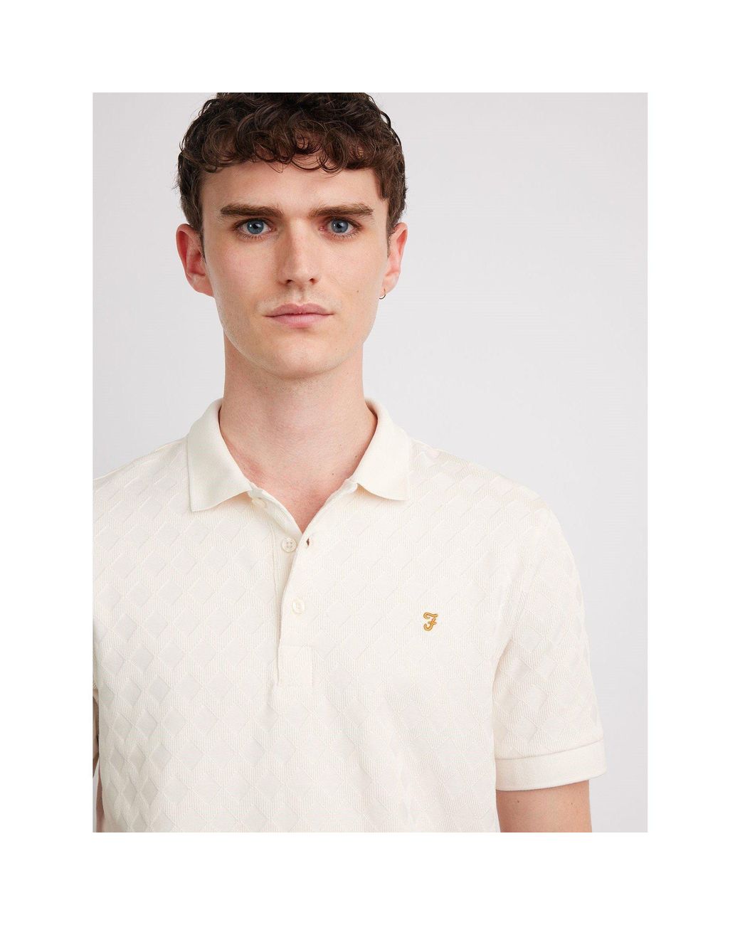 Farah White Short Sleeve Polo Shirt for men