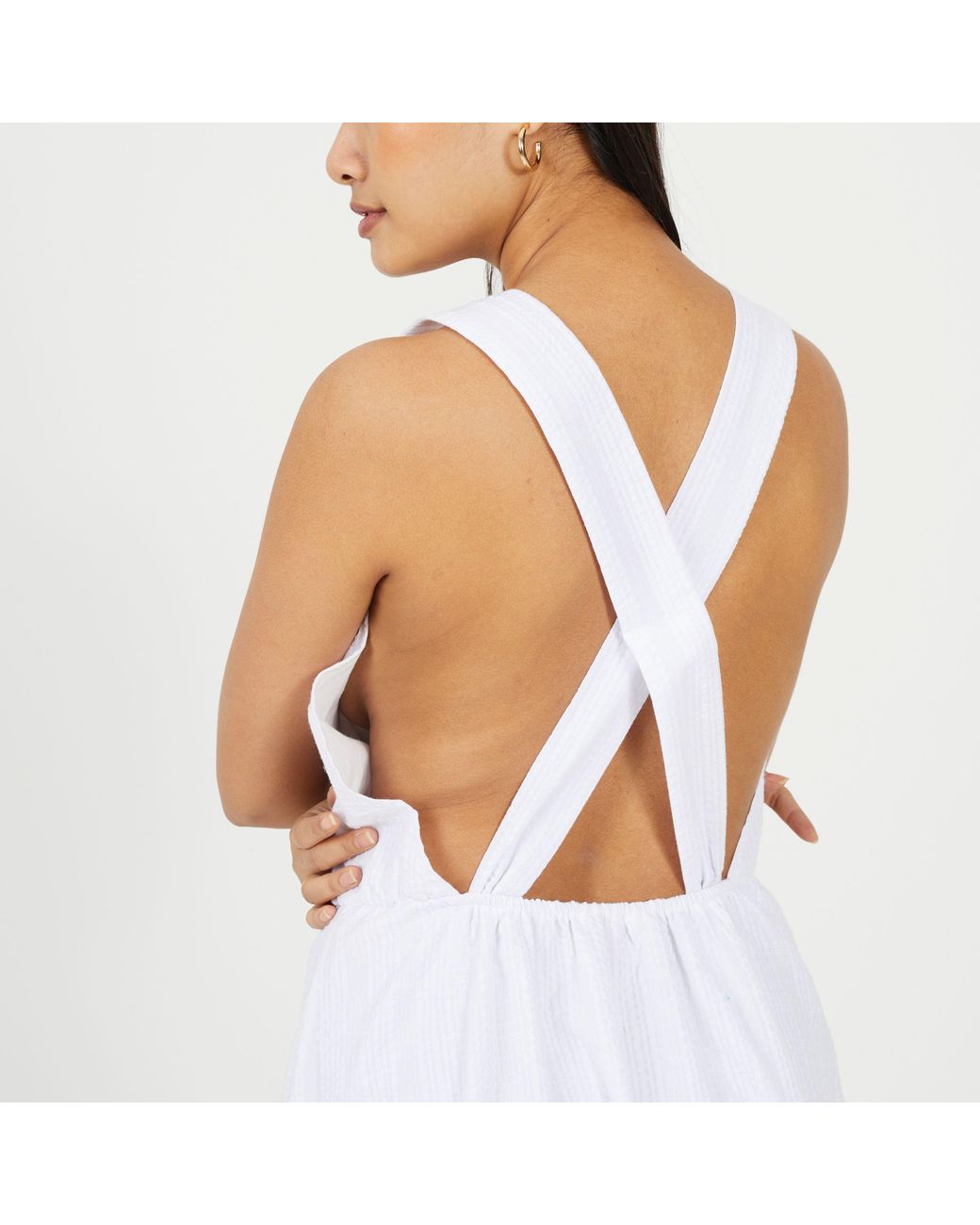 Brave Soul White Sleeveless A Line Dress