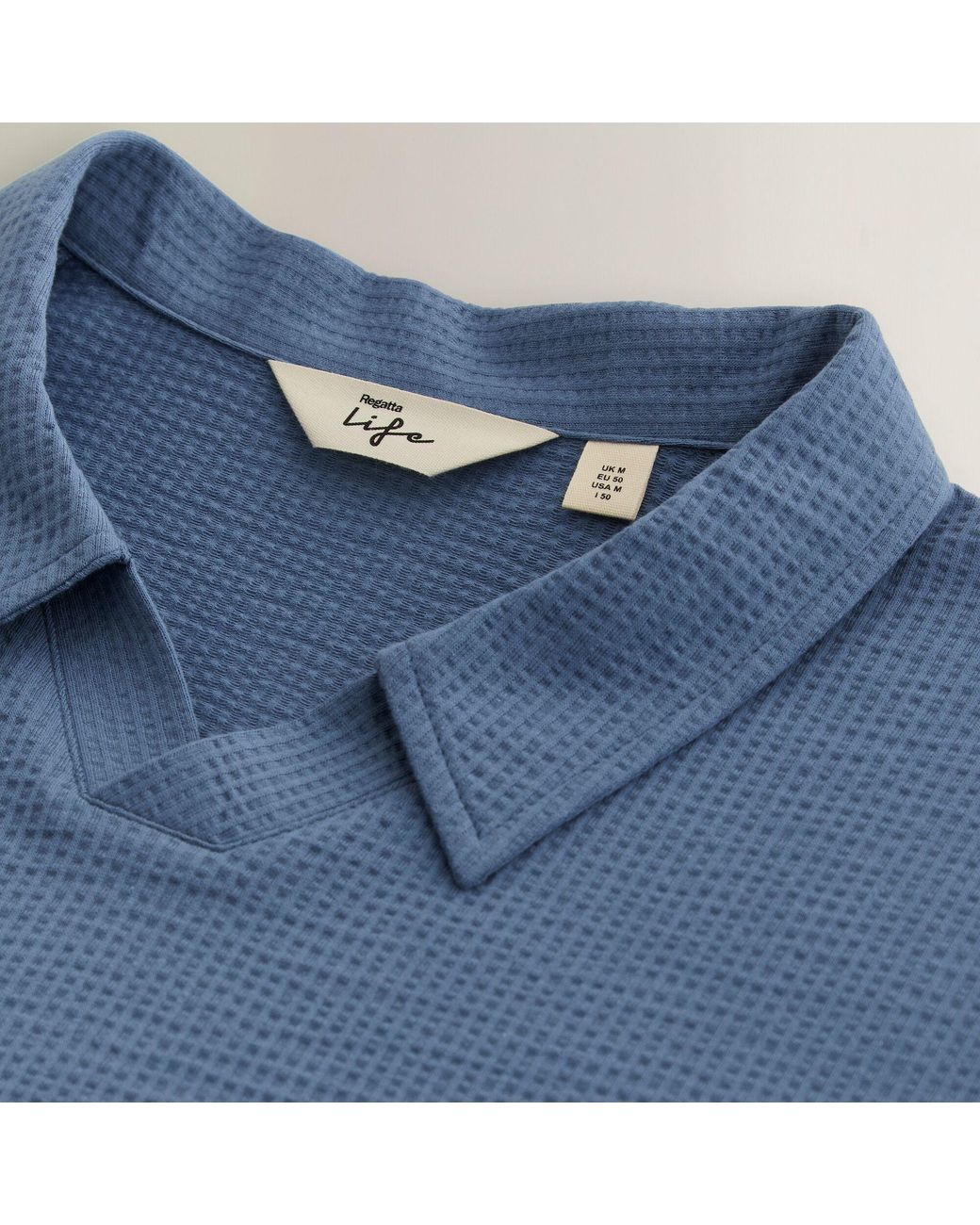 Regatta Blue Delray Cotton V-Neck Short-Sleeve Polo for men