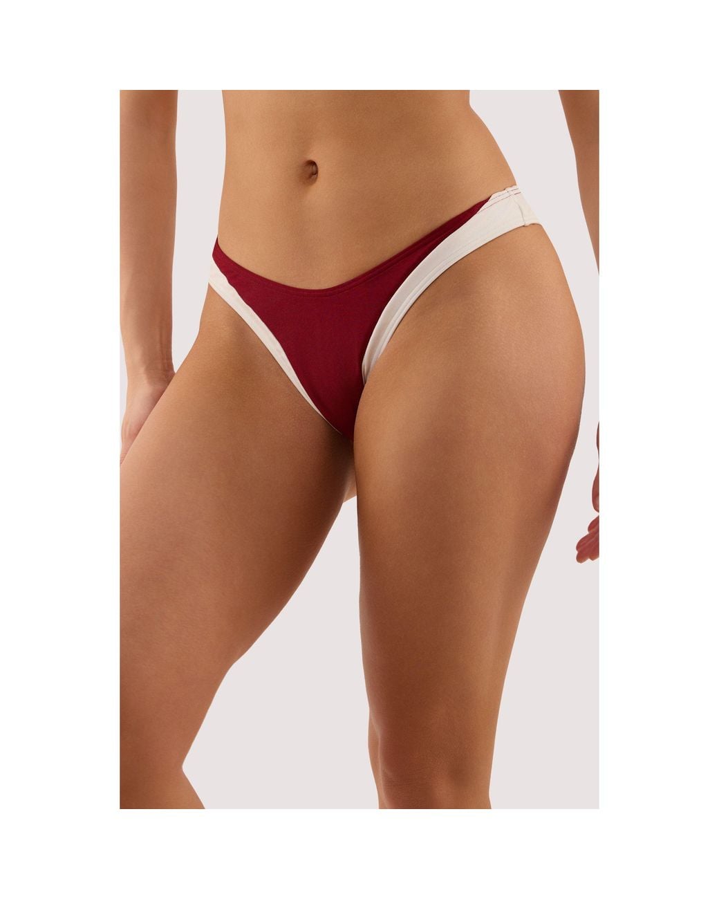 Wolf & Whistle Red Stasia And Ivory High Leg Brief