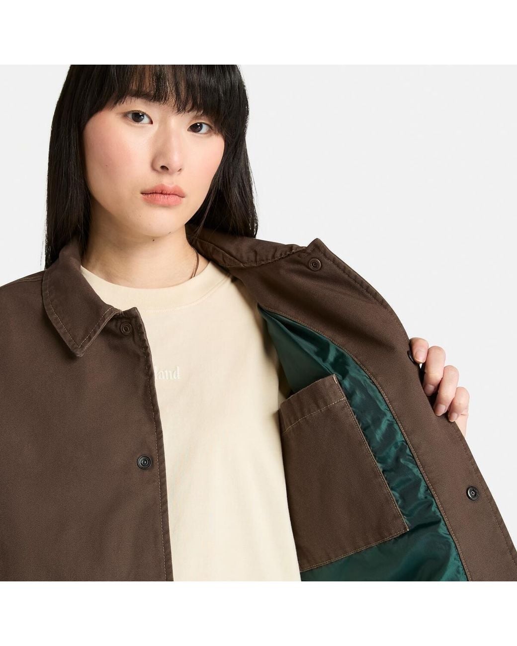 Timberland Brown Coach Canvas Overshirt for men