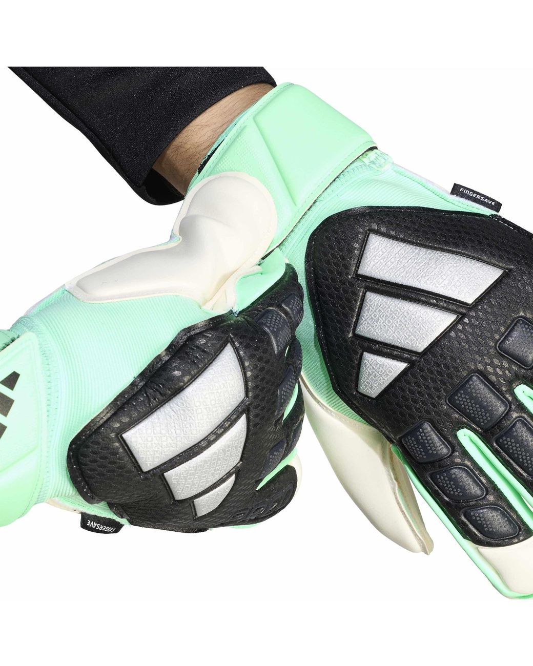 Adidas Green Predator Match Fingersave Goalkeeper Gloves Adults