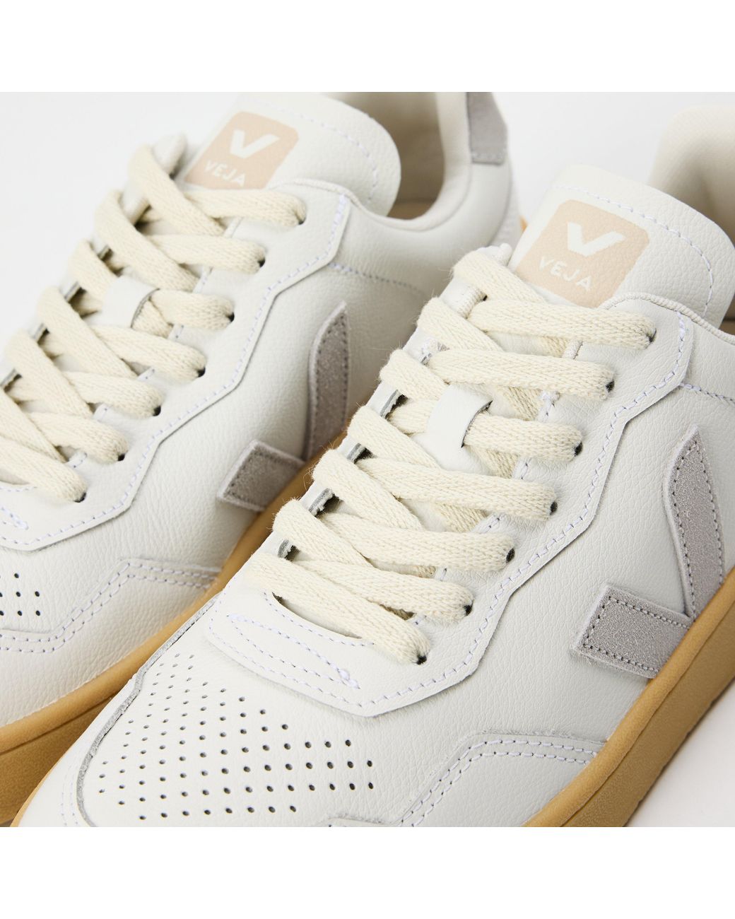 Veja White Bastle Leather Court Trainers