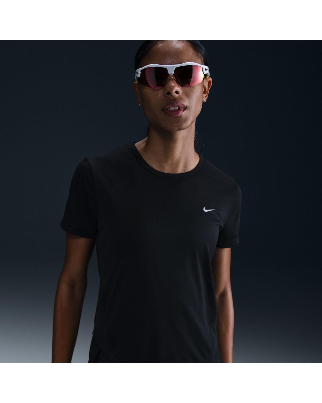 Nike Black Tempo Dri-Fit Short-Sleeve Running Top