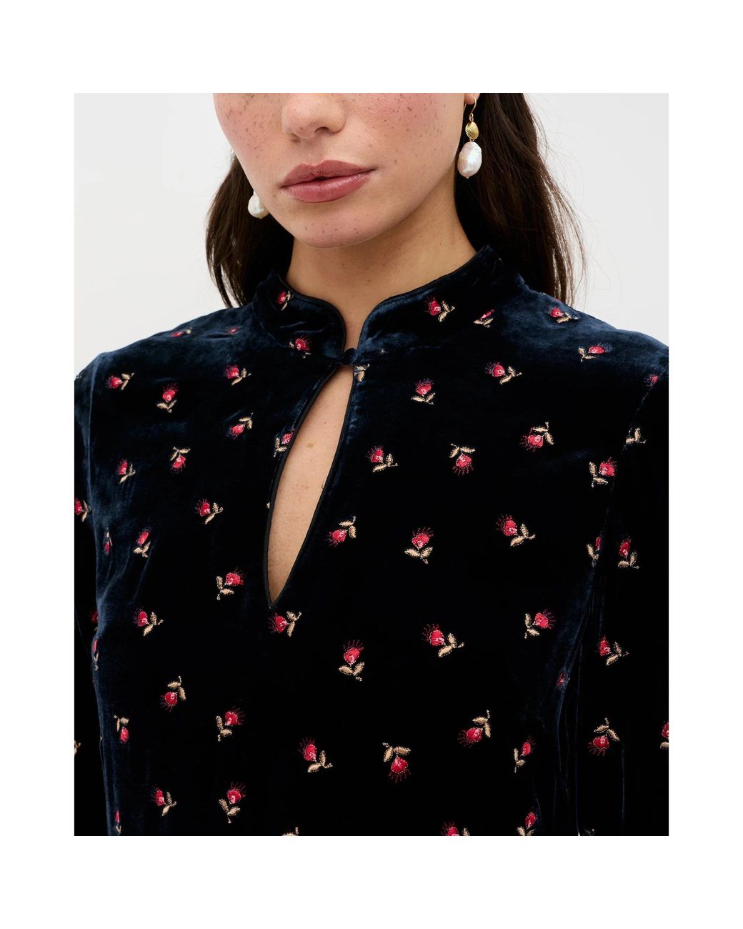 Rixo Black Calla Mini Dress