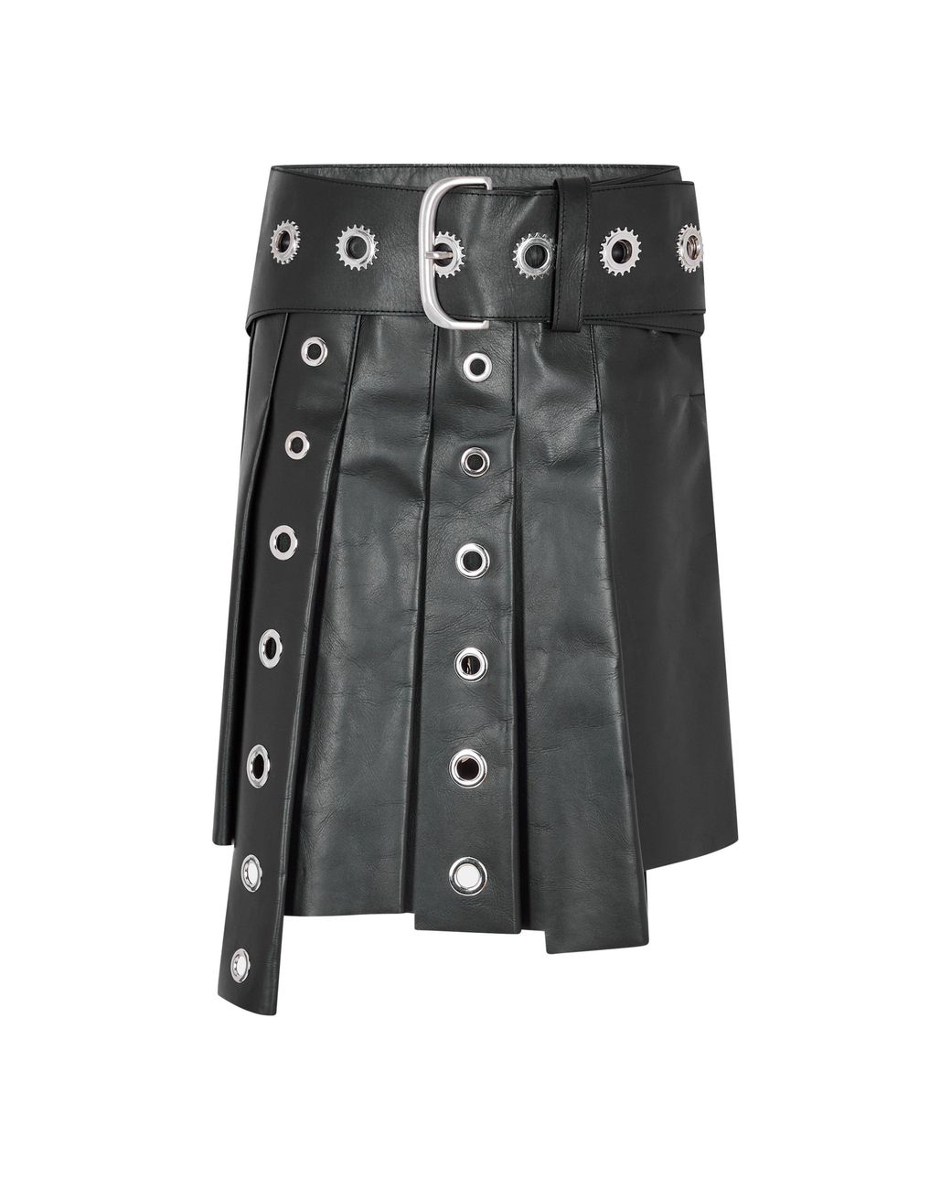 Off-White c/o Virgil Abloh Black High-Rise Leather Shorts