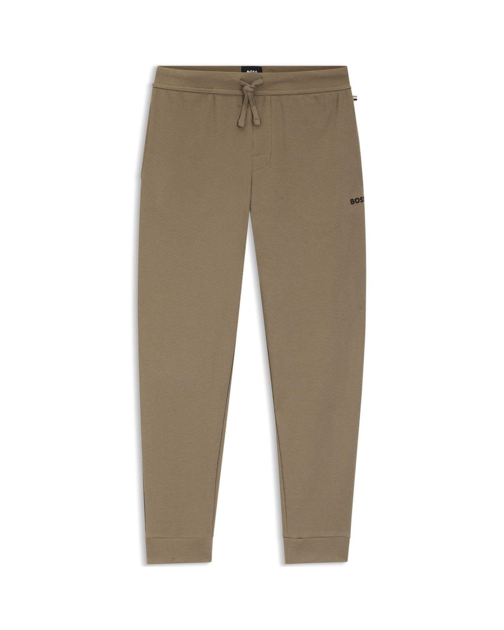 Boss Brown Bw Waffle Jogging Bottoms for men