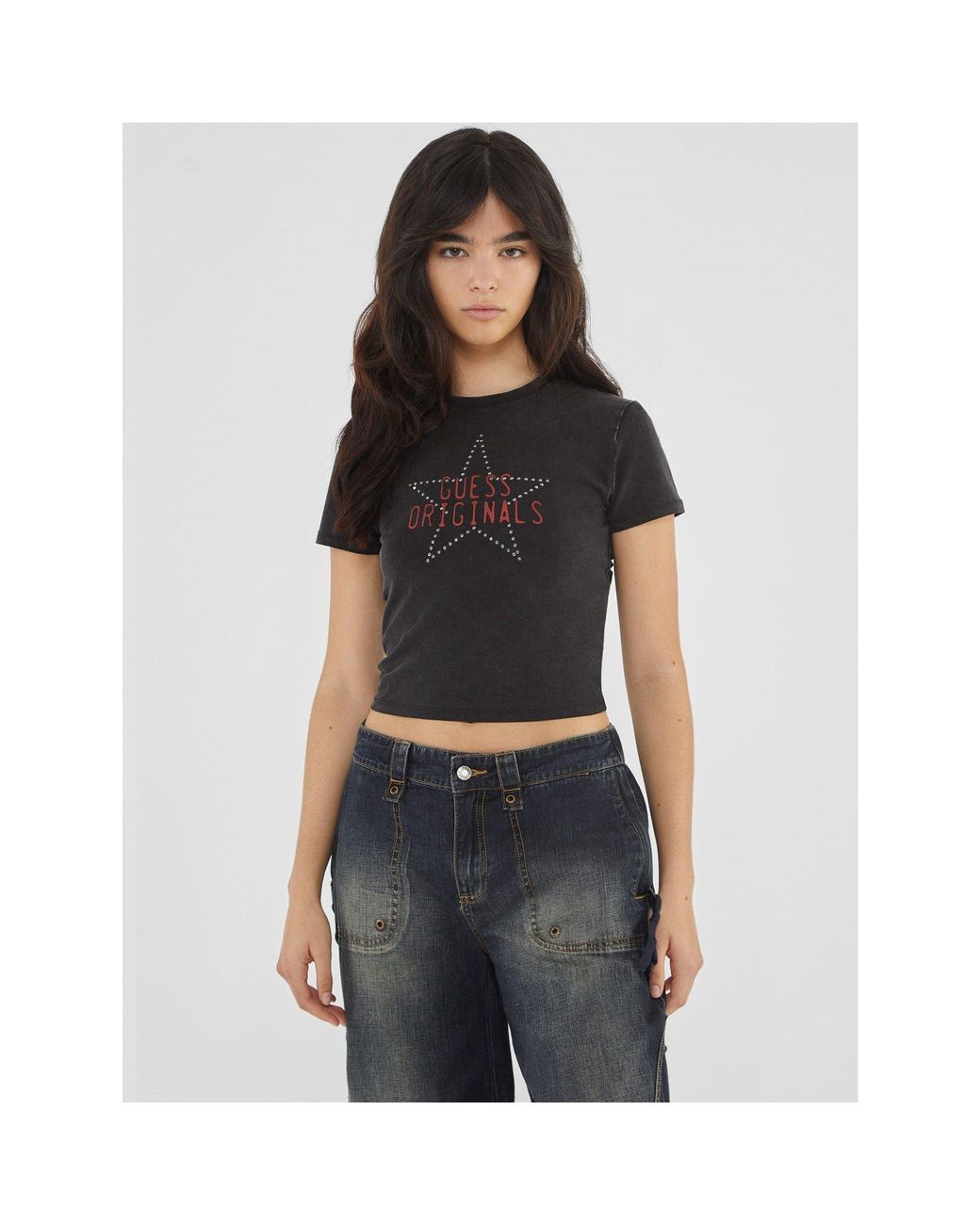 Guess Black Star Std Bby T Ld44