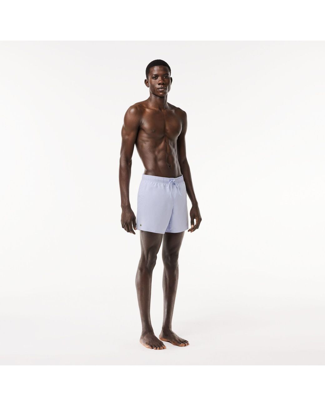 Lacoste White Taff Swim Shorts for men