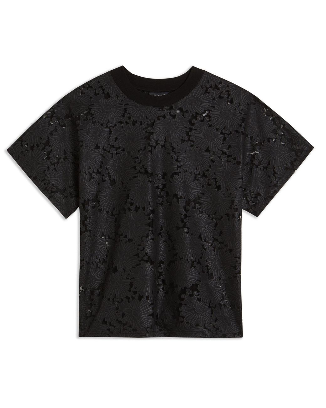 Ted Baker Black Maralo Floral Lace Relaxed T-Shirt
