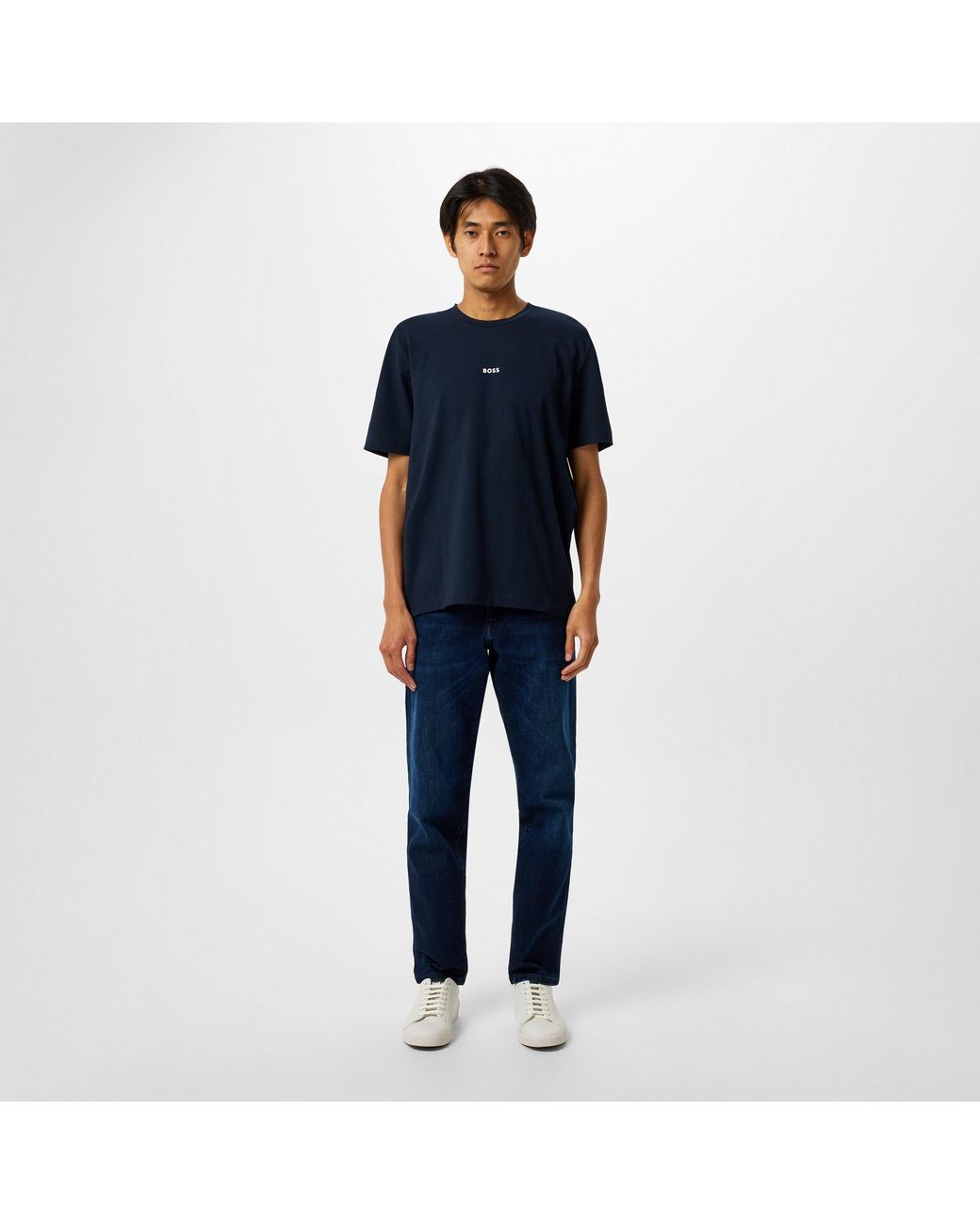 Boss Blue Oversized Tchup T-Shirt With Logo Detail for men