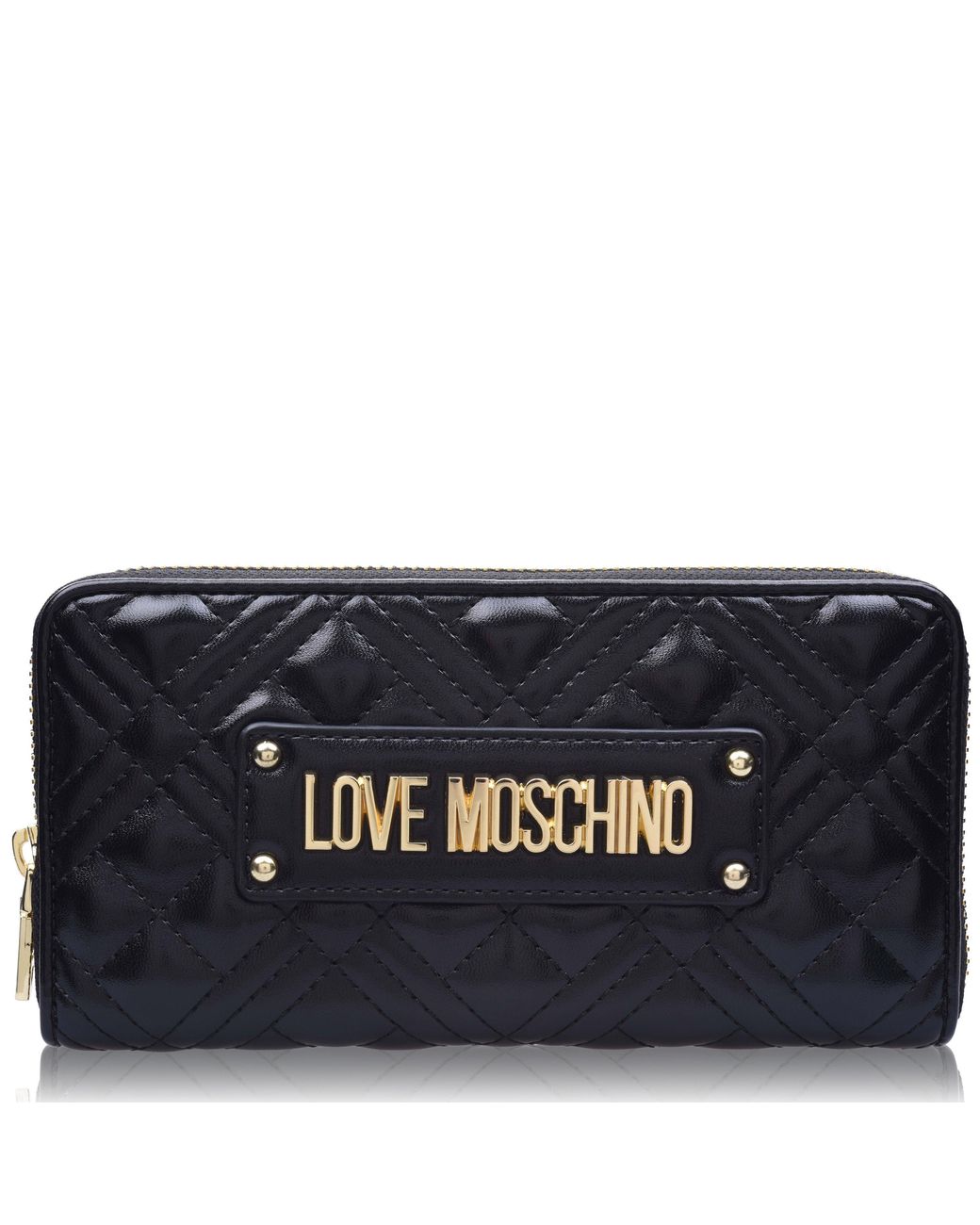 Love Moschino Blue Quilted Logo Zipped Purse