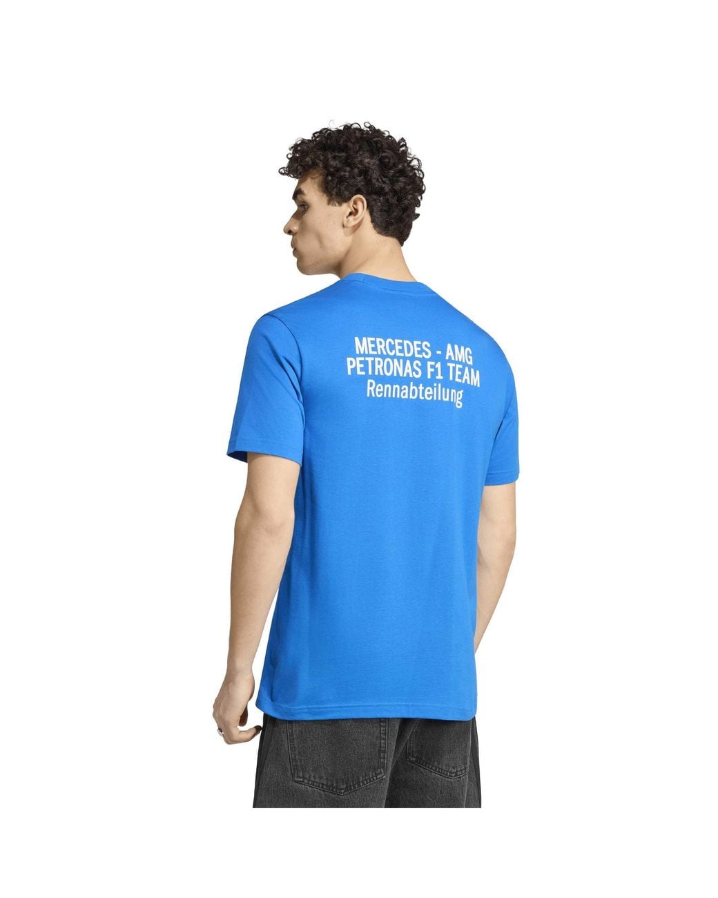 Adidas Originals Blue Mercedes-Amg Petronas F1 Team Cotton T-Shirt for men