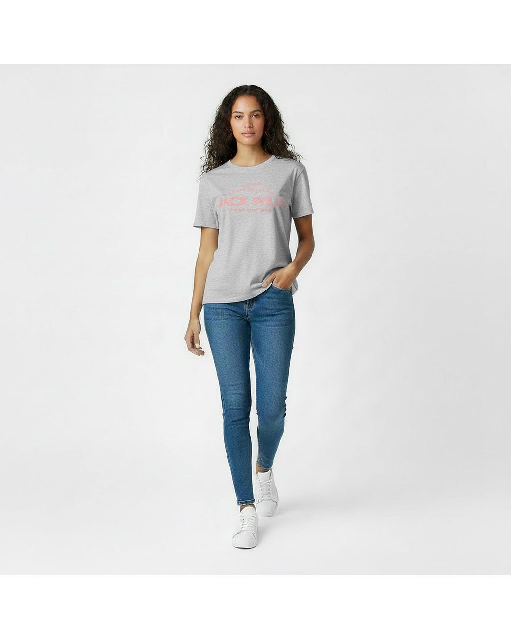 Jack Wills Gray Forstal Boyfriend T-Shirt Ladies