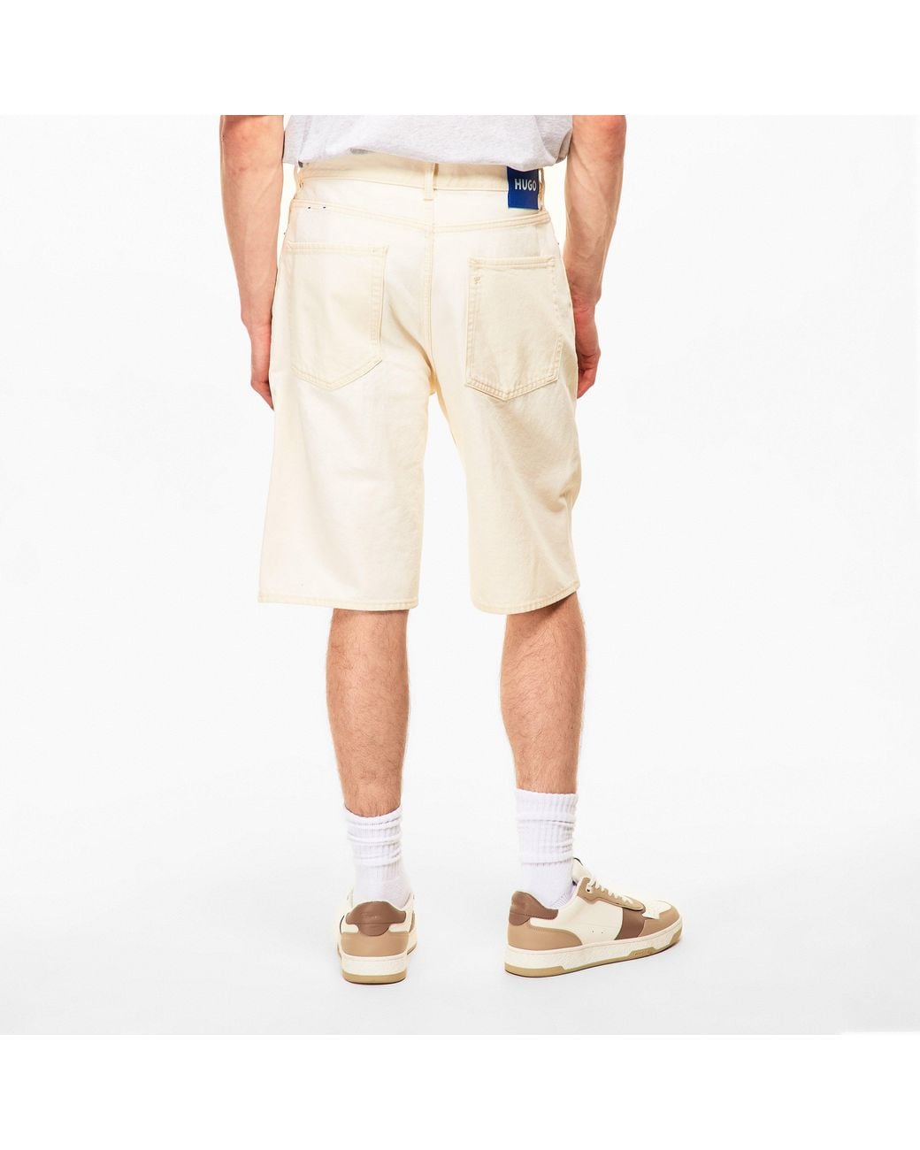 HUGO Natural Denim Shorts for men