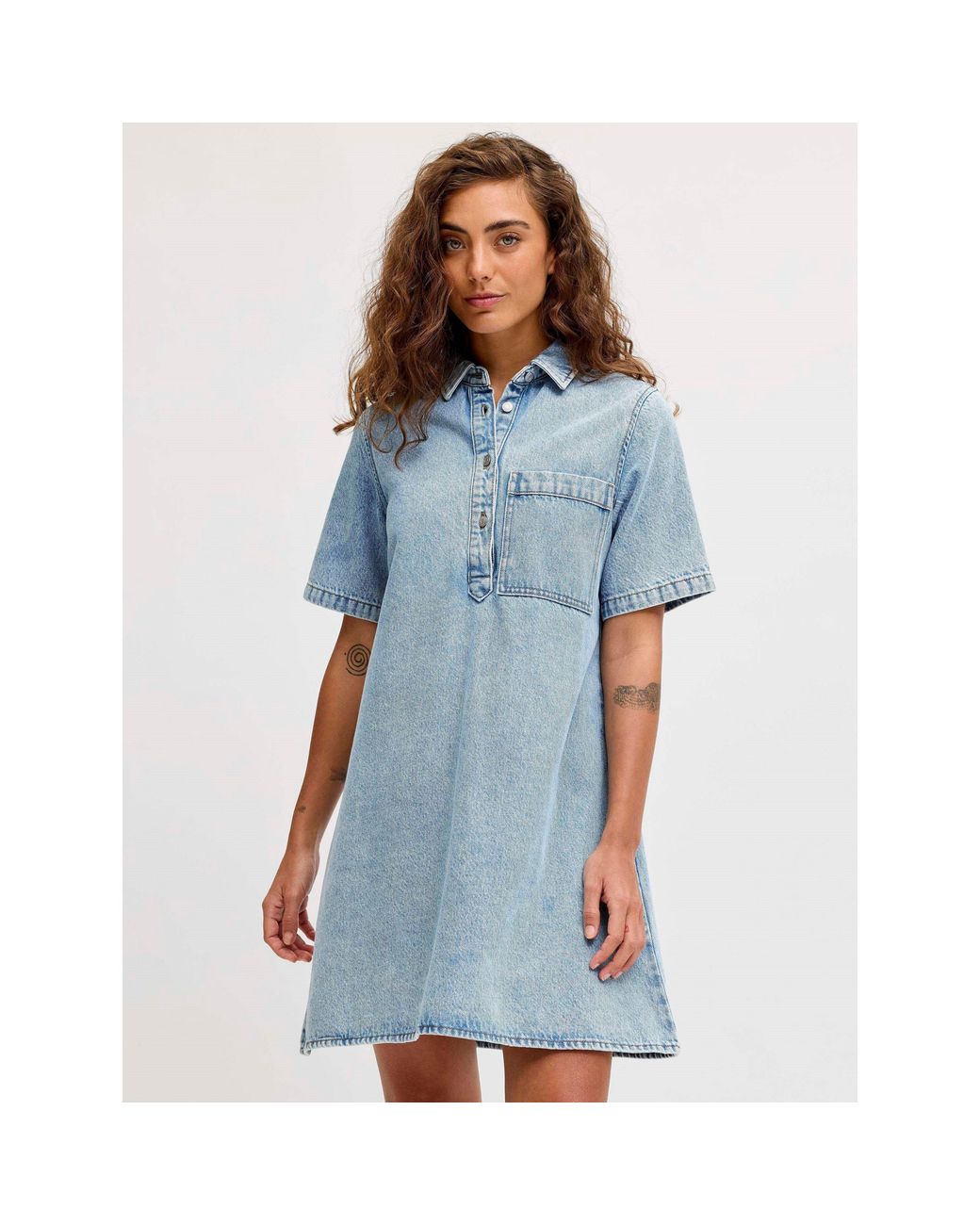 JJXX Blue Denim Shirt Dress