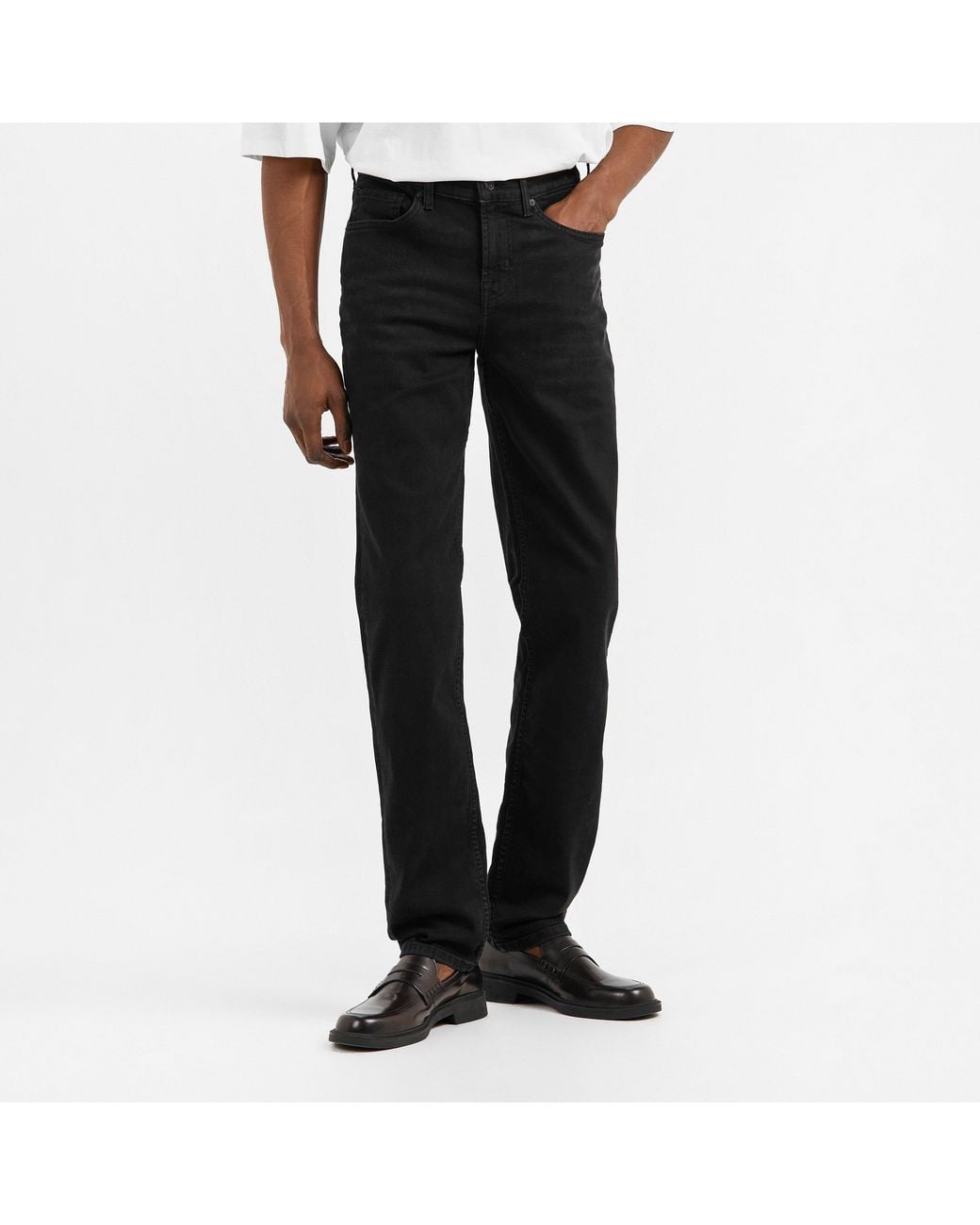 7 For All Mankind Black Slimmy Slim Fit Jeans for men