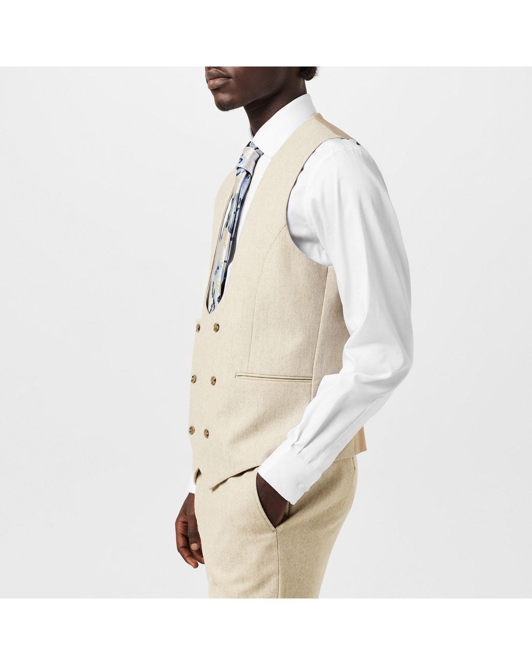Without Prejudice Natural Wp Archer Donegal Waistcoat for men