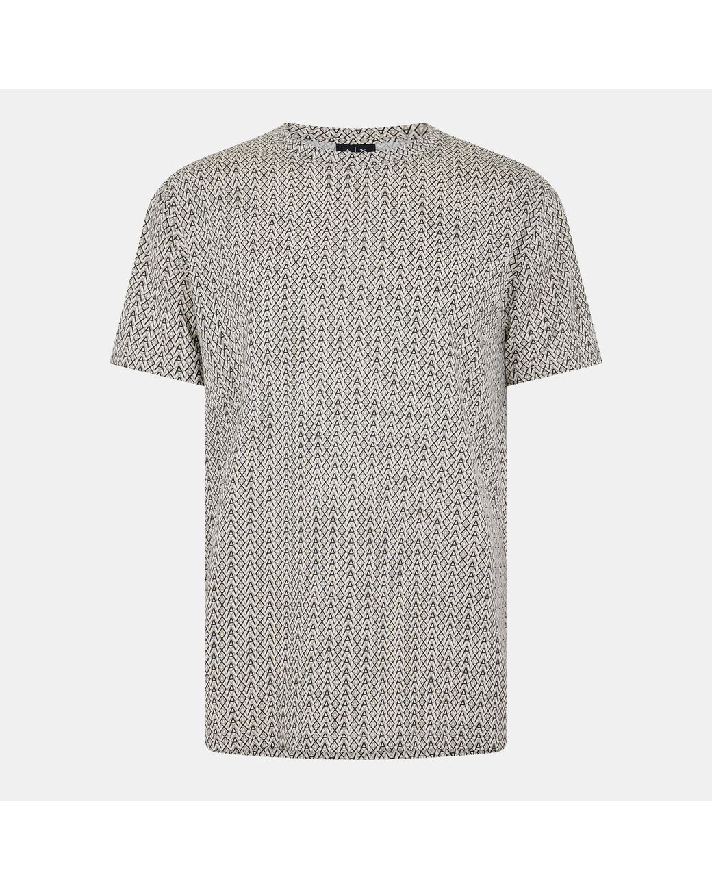 ARMANI EXCHANGE Gray Ax All Over Print T-Shirt for men