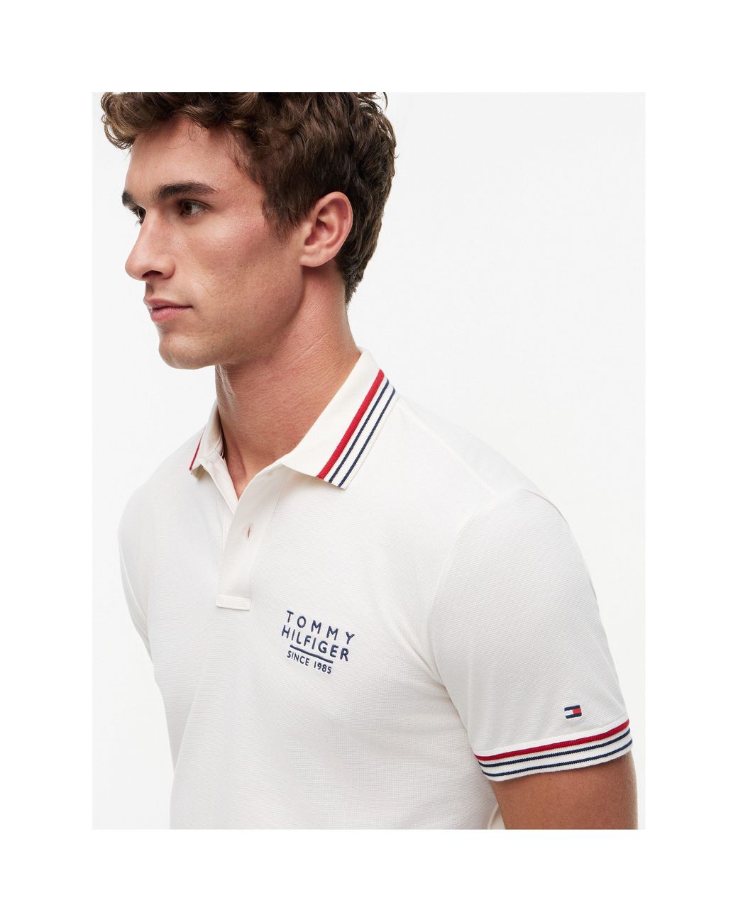 Tommy Hilfiger White Short Sleeve Polo Shirt for men