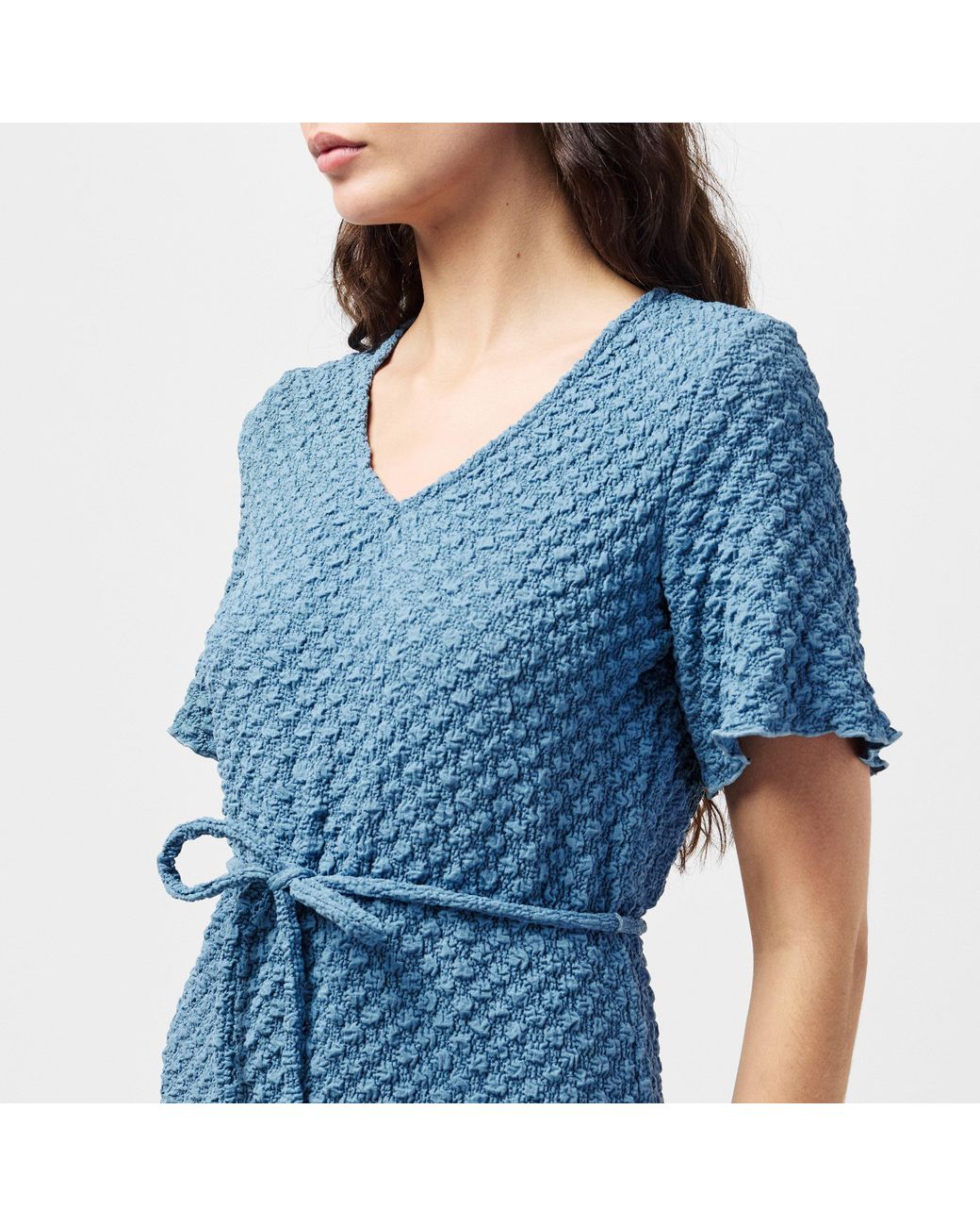 Vero Moda Blue Bubble V A-Line Dress