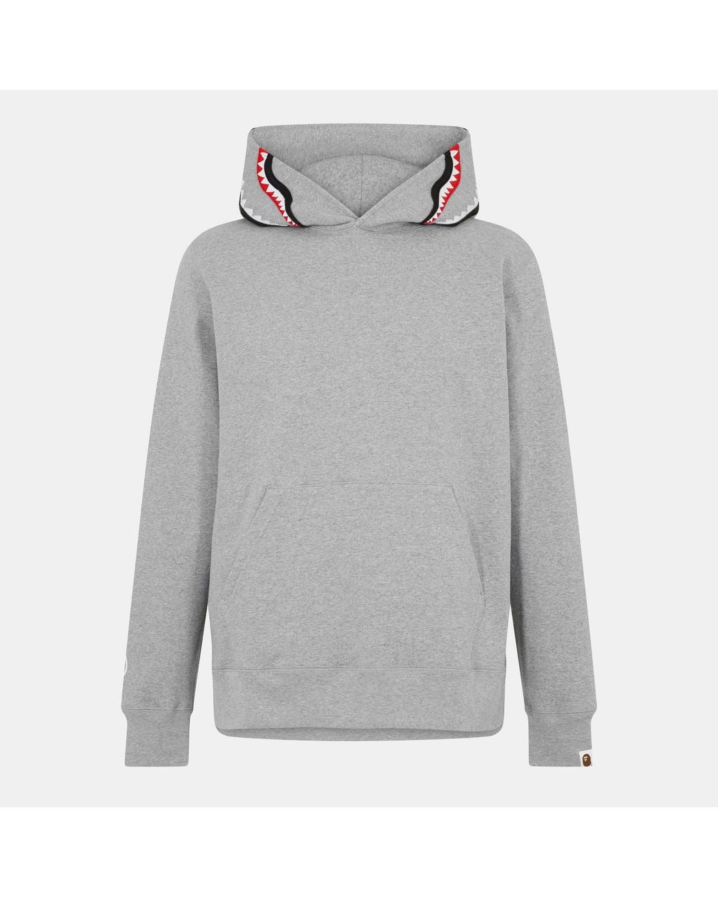 A Bathing Ape Gray Shark Wgm Pull Over Hoodie for men
