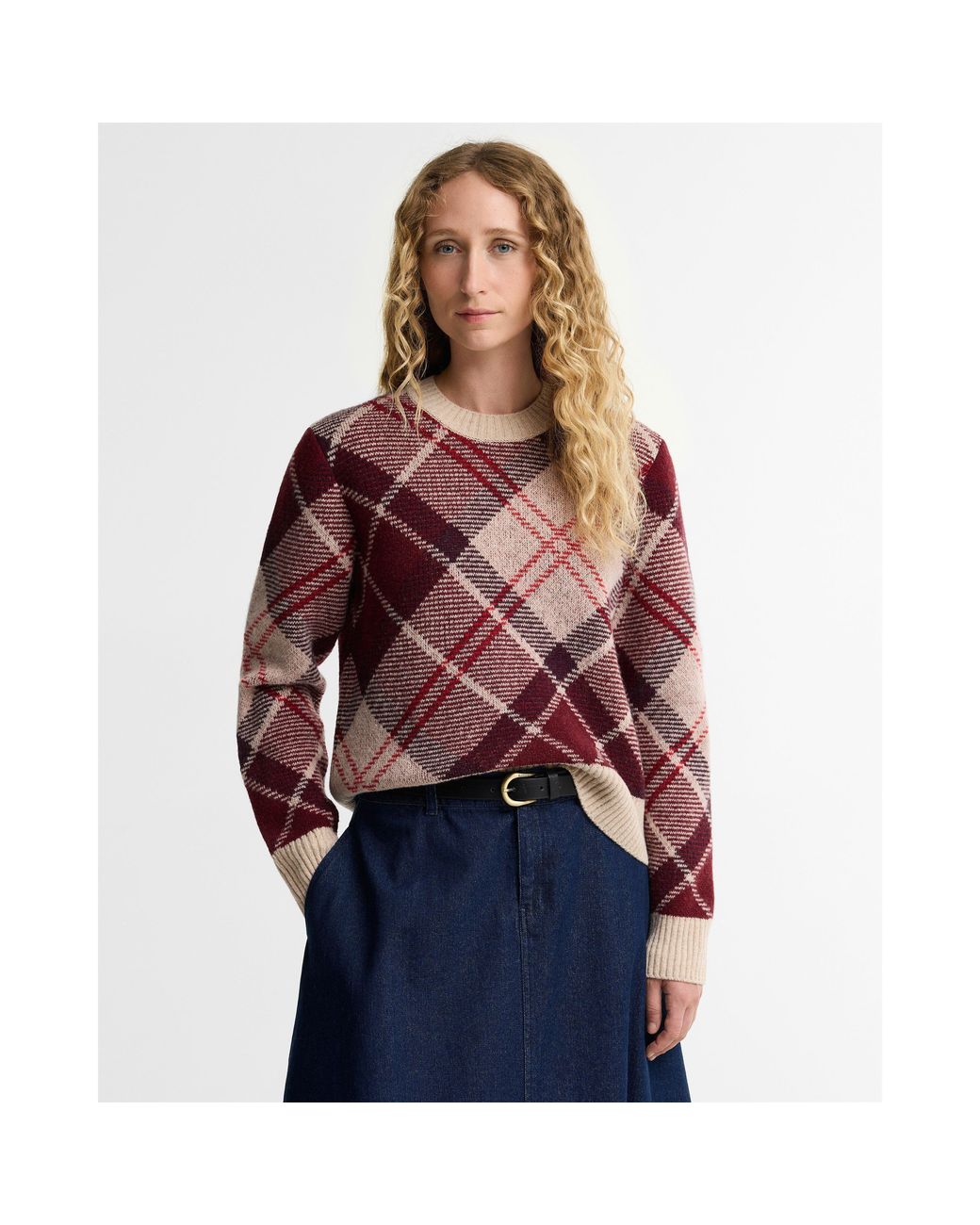 Barbour Purple Stevie Modern Heritage Wool Slim-Fit Crew-Neck Jumper