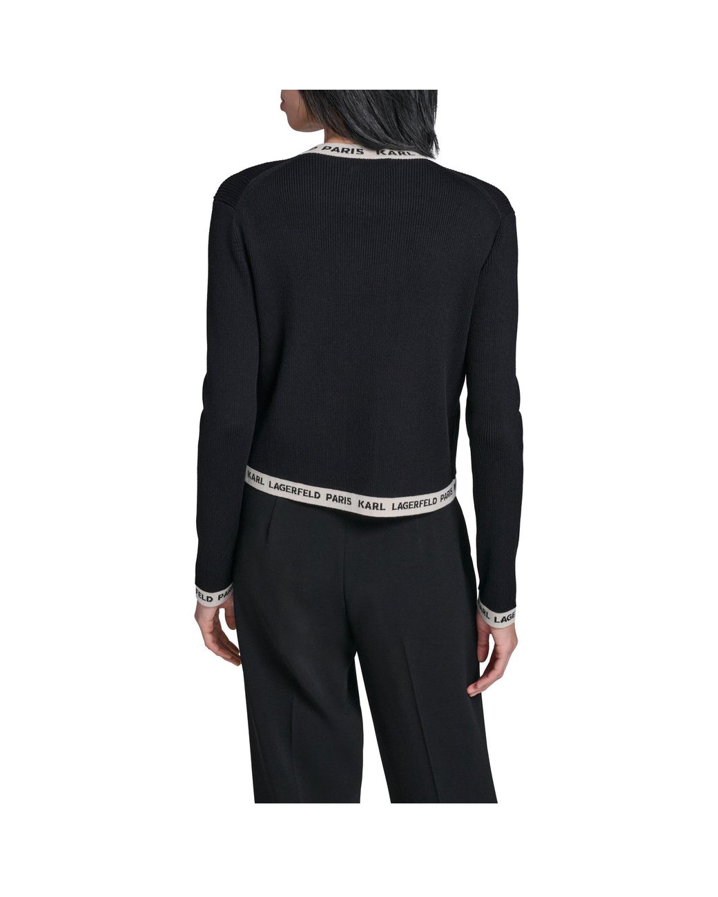 Karl Lagerfeld Black Sportswear Cardigan