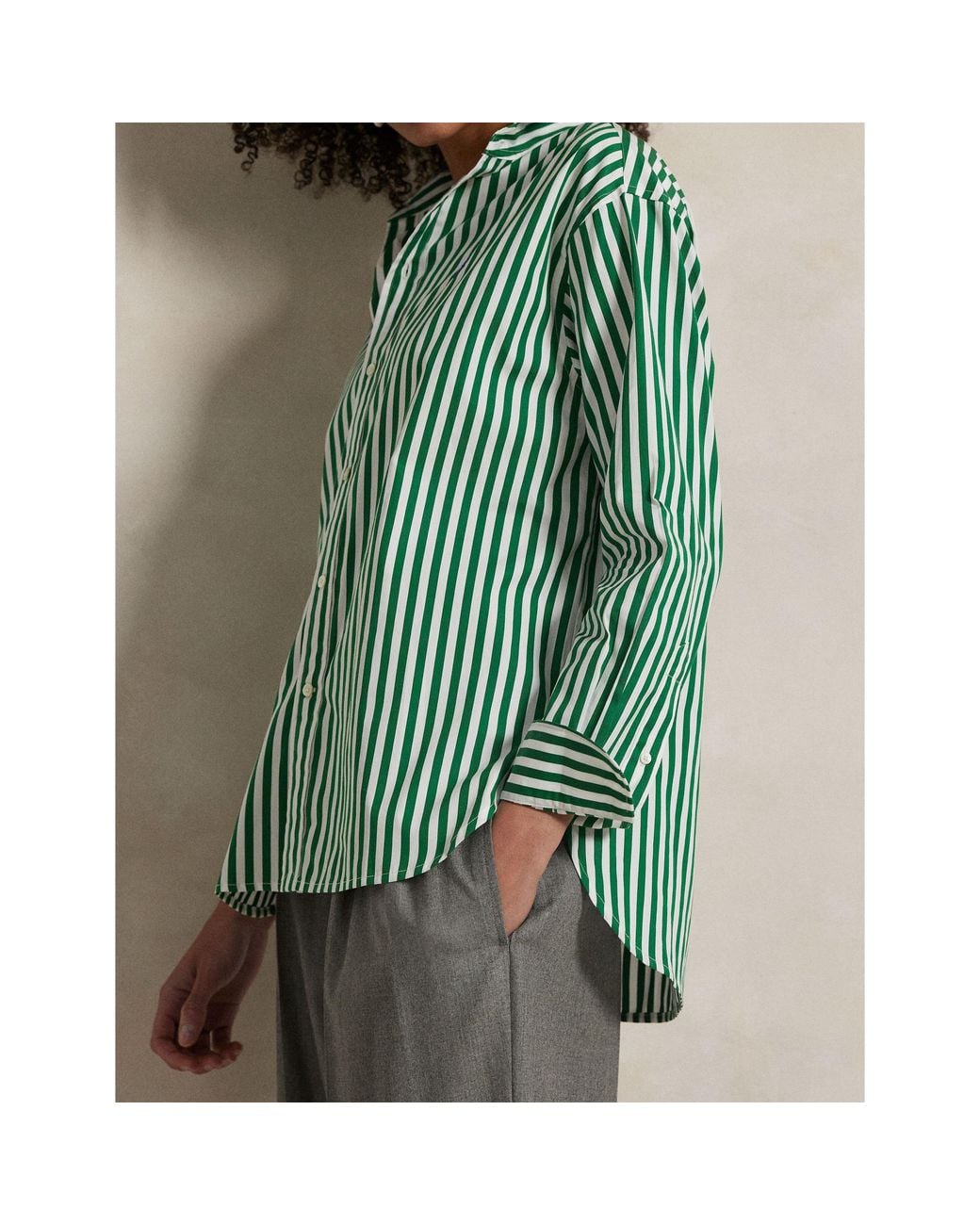 Polo Ralph Lauren Green Stripe Long Sleeve Patterned Shirt