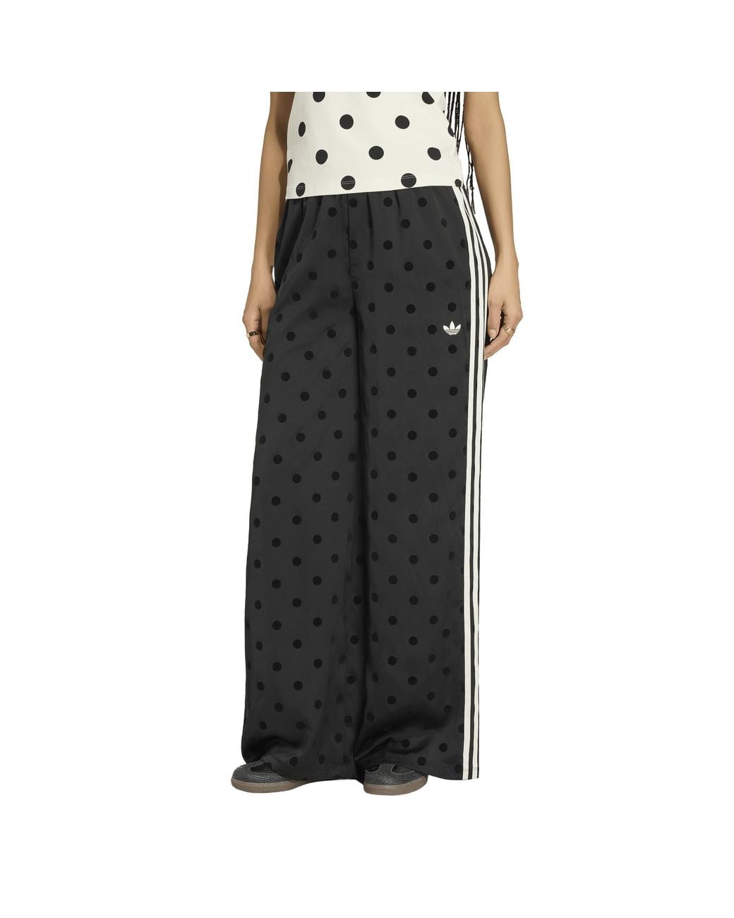 Adidas Originals Black Polka Dot Relaxed-Fit Joggers