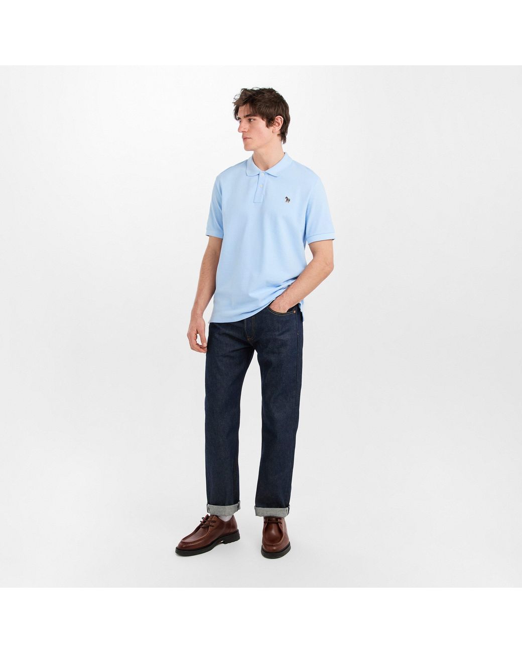 Paul Smith Blue Regular Fit Zebra Polo Shirt for men