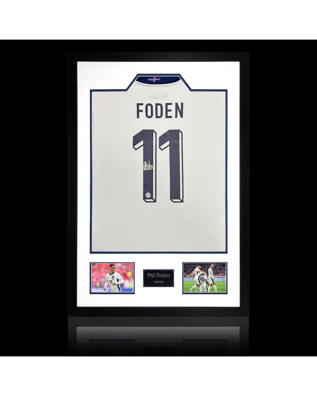 The Fan Cave Black Phil Foden Signed England 2024 Shirt Premium Frame