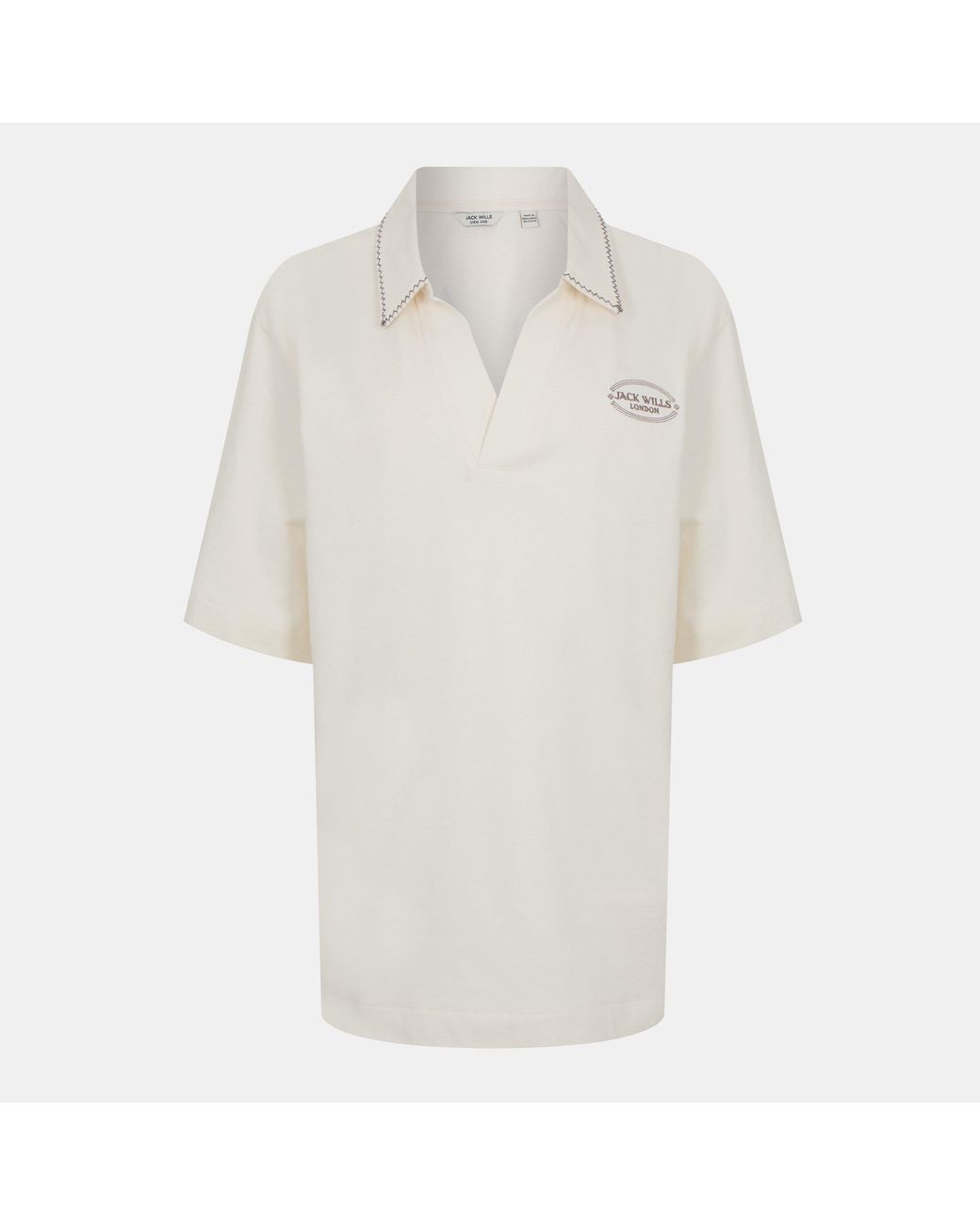 Jack Wills White Jw Slouchy Short-Sleeve Polo Shirt