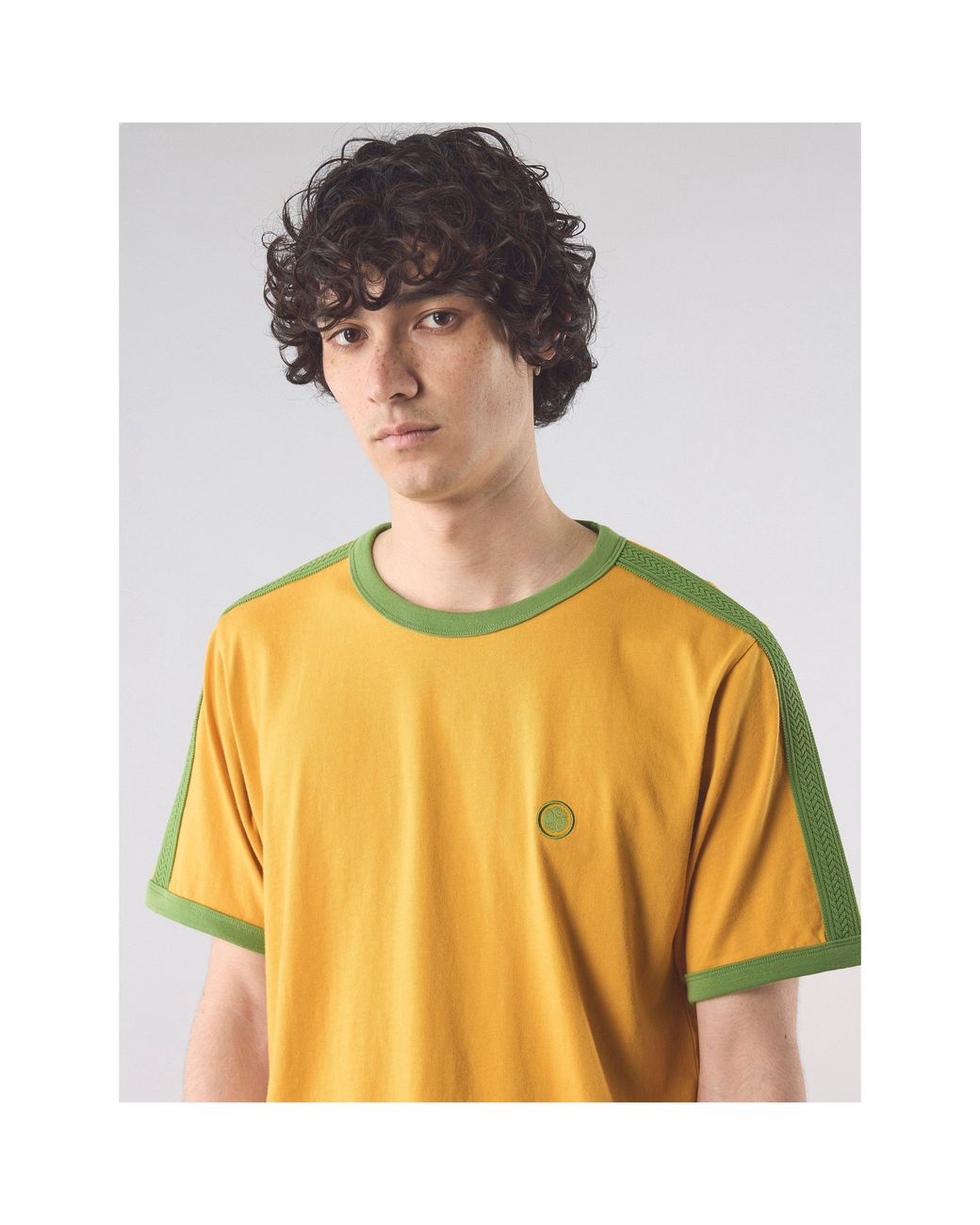 Pretty Green Yellow Pg Denton Short-Sleeve Regular Fit T-Shirt for men