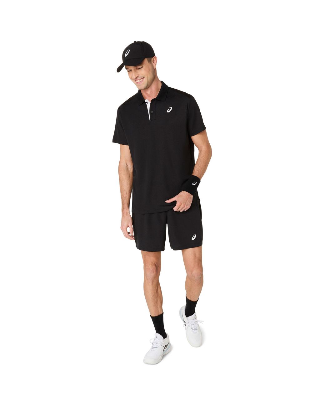 Asics Black Court Polo Shirt for men