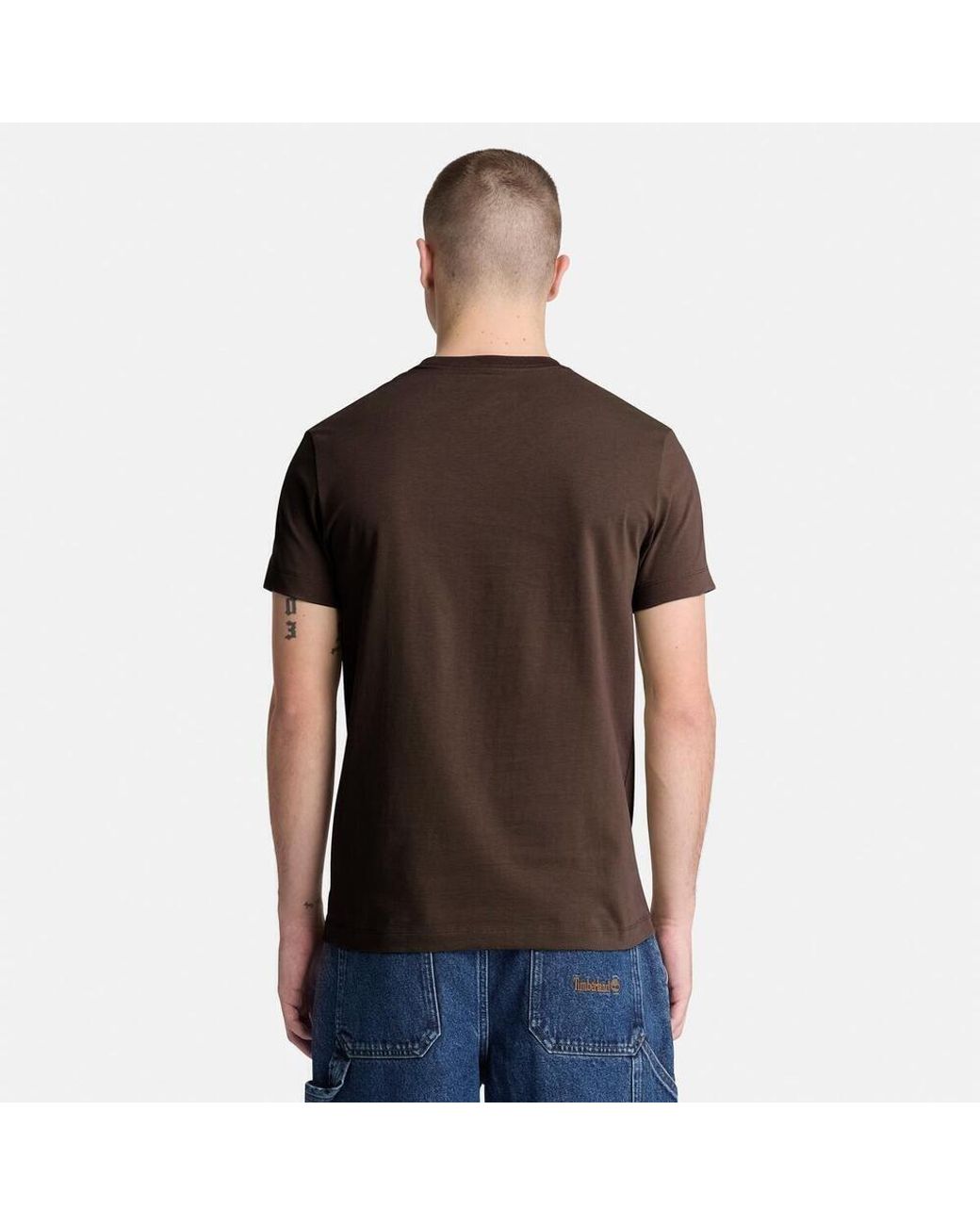 Timberland Brown Dunstan Cotton Crew-Neck Short-Sleeve Slim-Fit T-Shirt for men