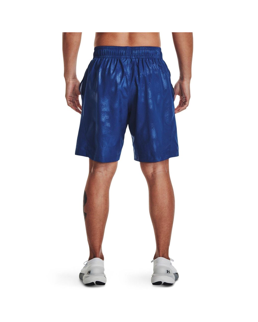 Under Armour Blue Woven Emboss Gym Shorts for men