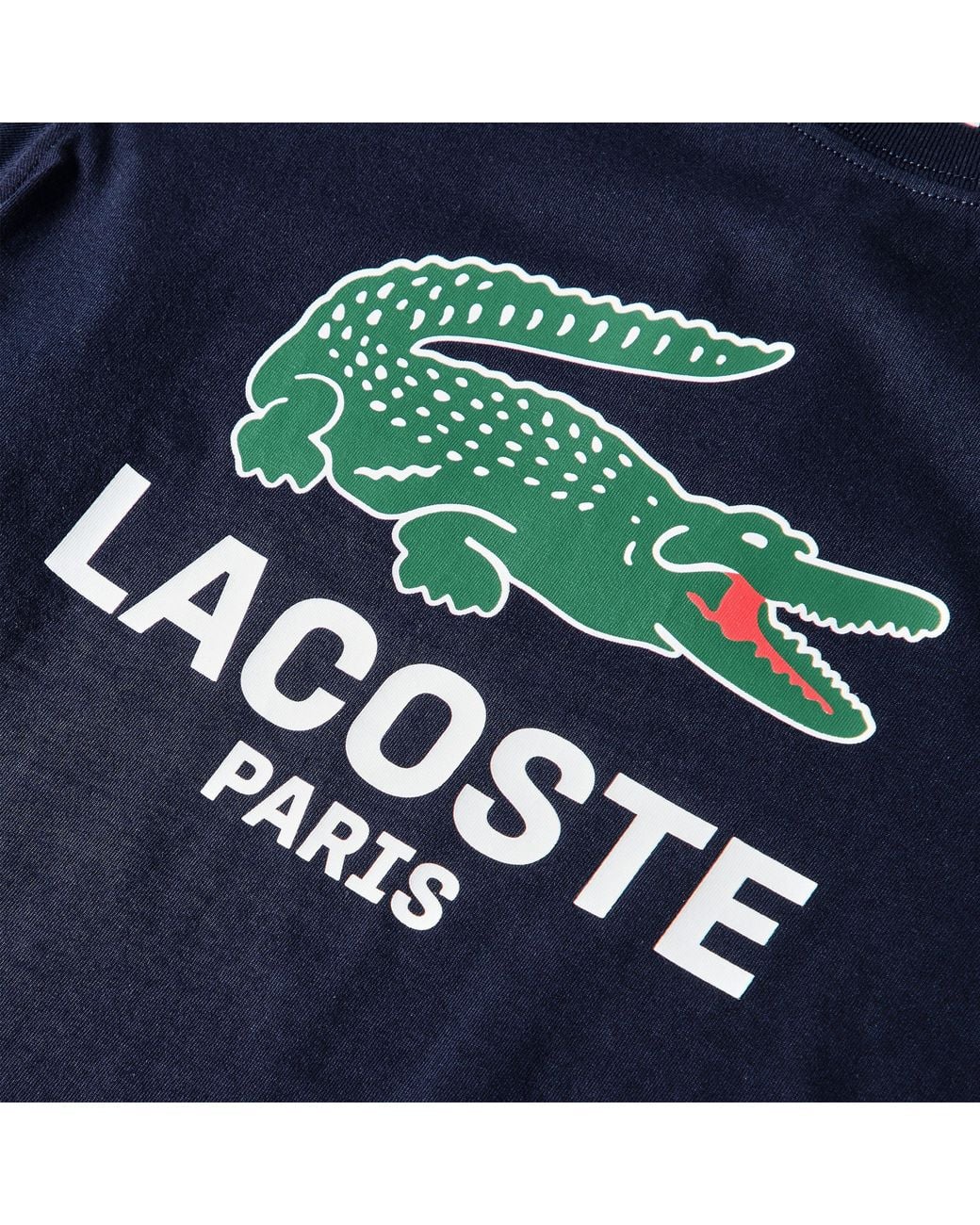 Lacoste Blue Large Croc Regular Fit T-Shirt for men