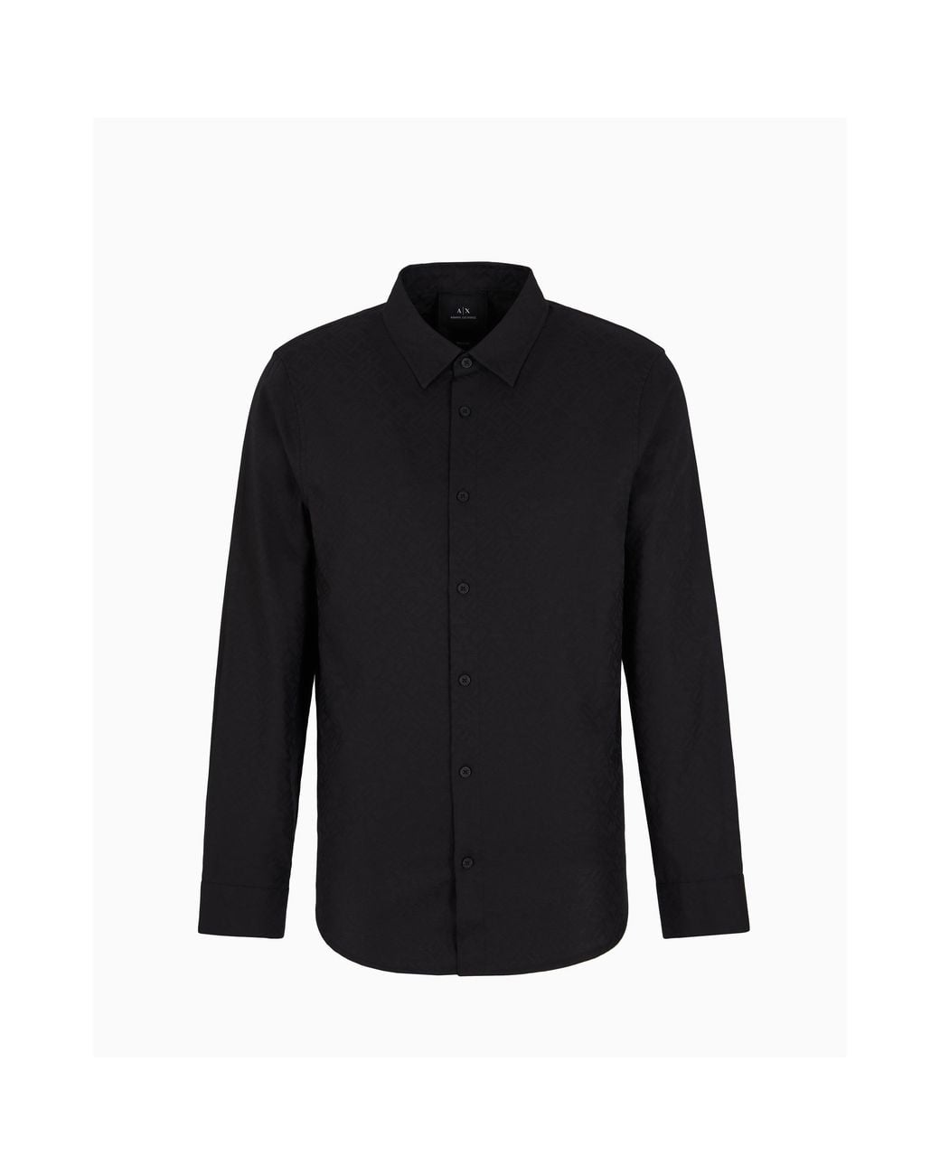 ARMANI EXCHANGE Black Long Sleeve Patterned Shirt for men