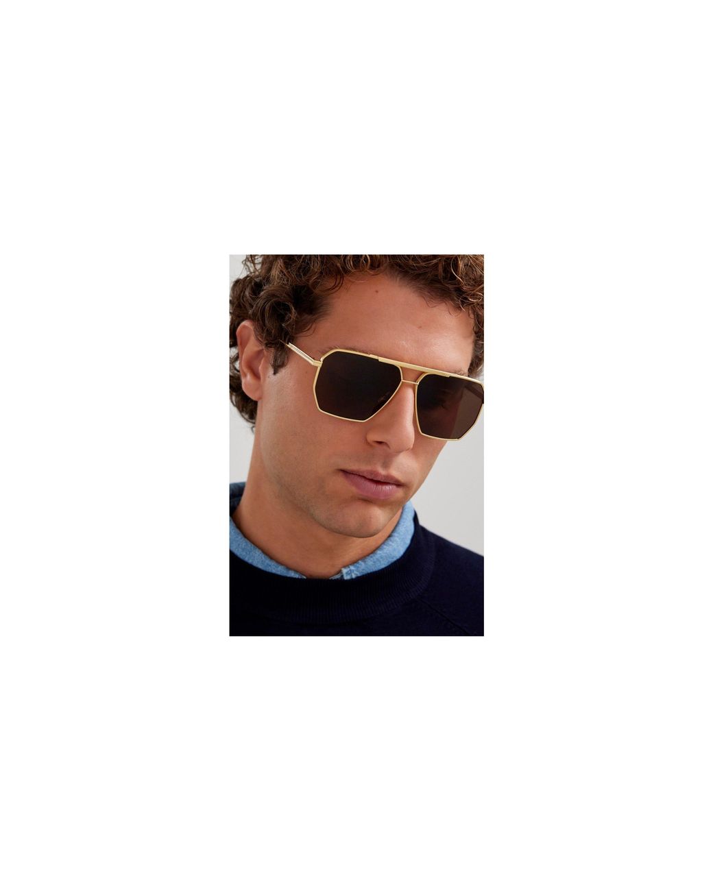 Bottega Veneta Brown Bv1012S Aviator Sunglasses for men