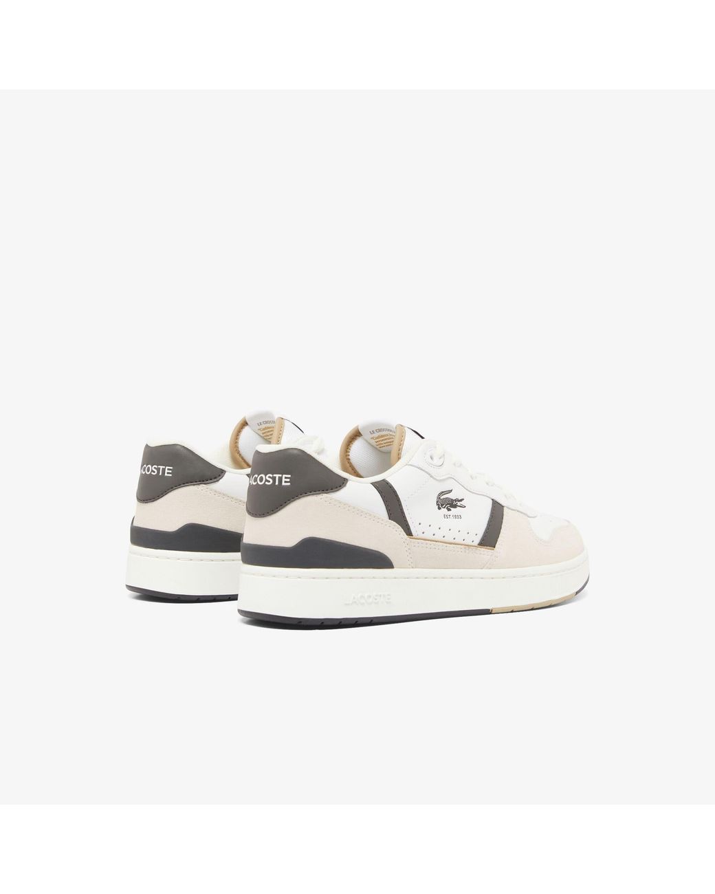 Lacoste White T-Clip Set Leather Court Trainers Size 9 for men