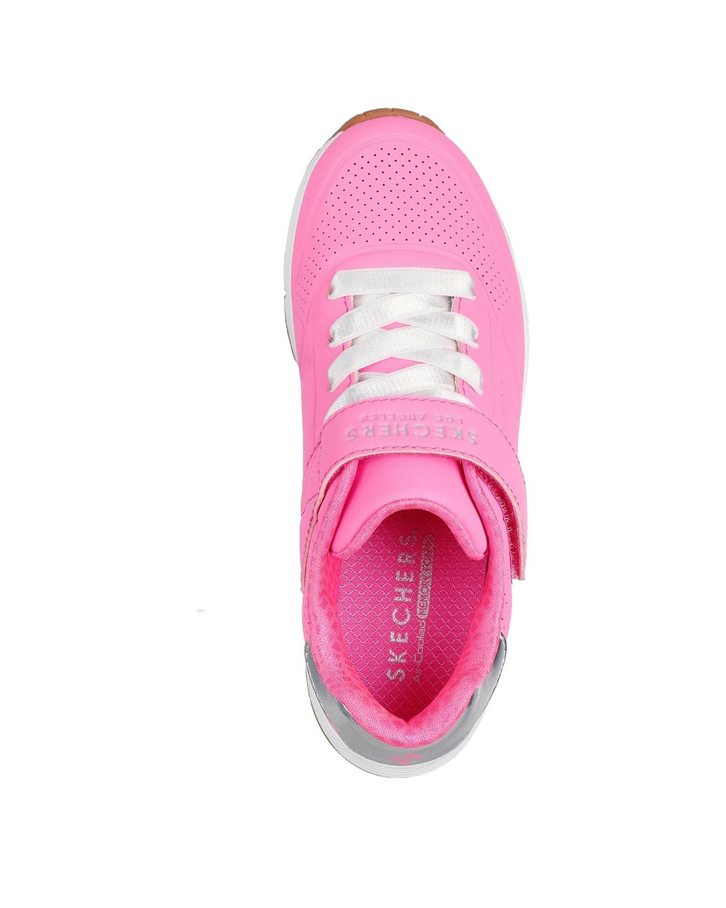 Skechers Pink Duraleather Gore And Strap Low-Top Trainers