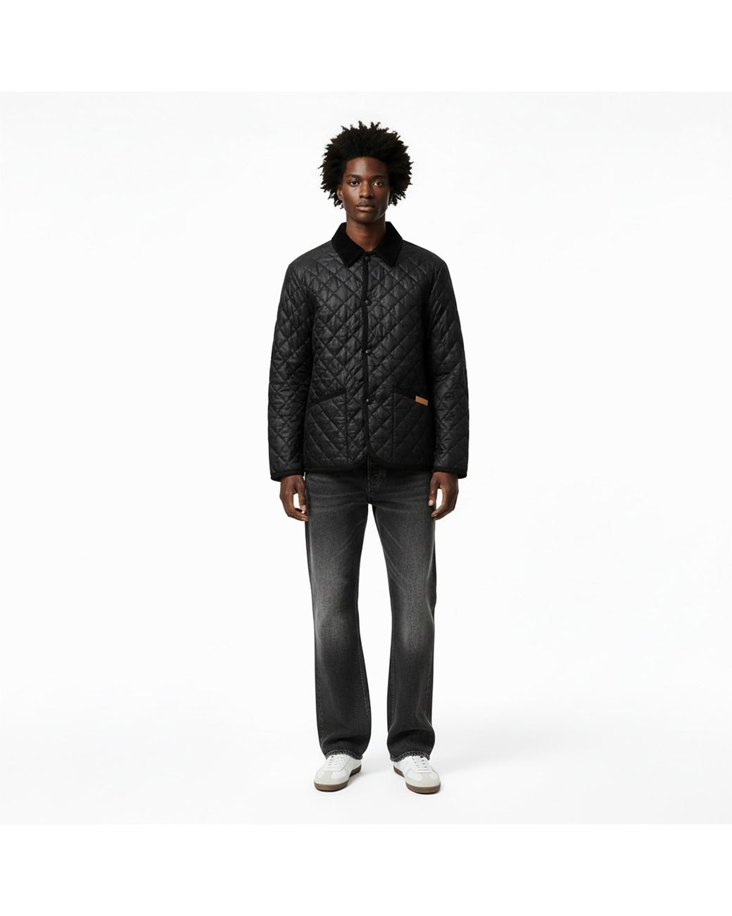 Criminal Damage Black Player Quilted Jacket for men